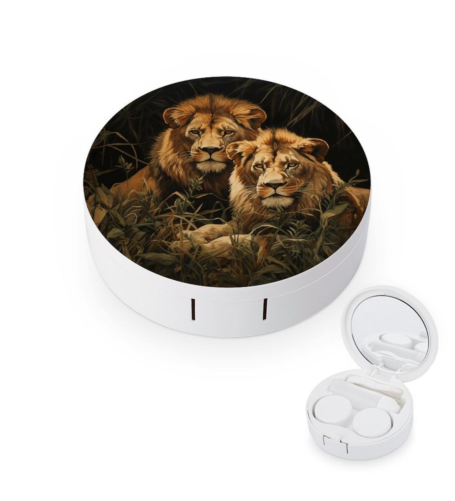 Portable Travel Contact Lens Case - Two Lions Stylish Lens Storage Box - Buy Online on GoSupps.com