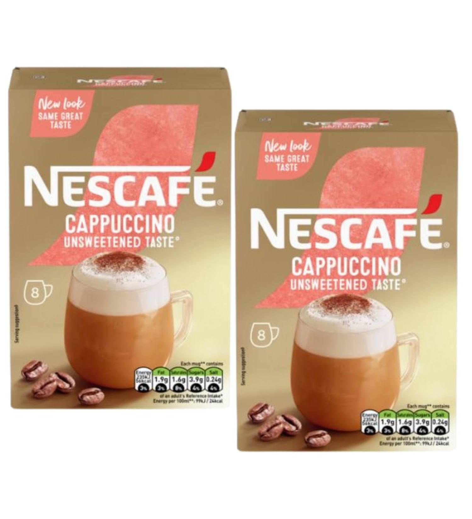 Nescafe Coffee Instant coffee Sachets 8mug | FabFinds Mug (Cappuccino Unsweetened 2 Pack) Cappuccino Unsweetened 60 g (Pack of 2) - Buy Online on GoSupps.com