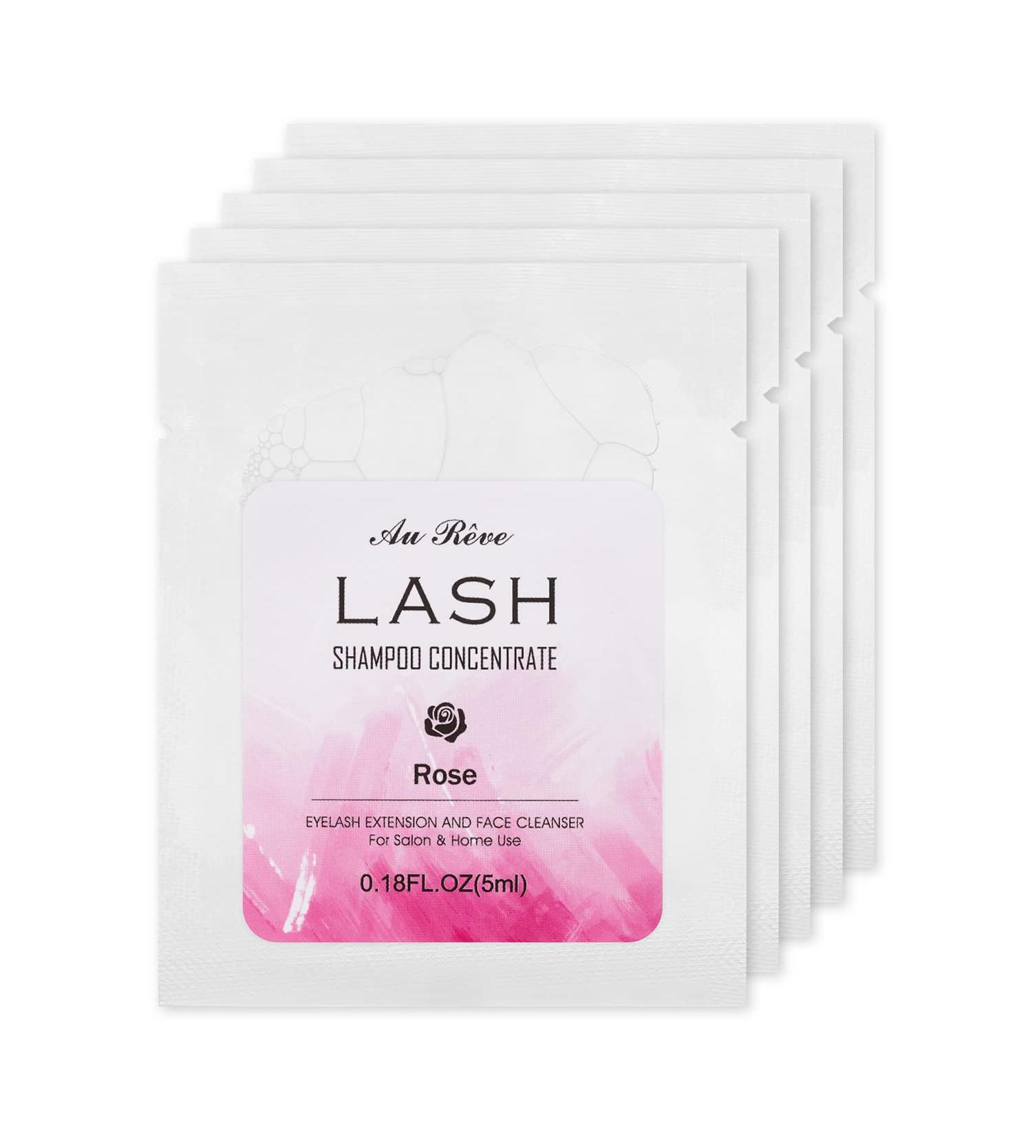 Lash Shampoo Concentrate 5ml x 5 - Non-Irritating Lash Cleanser for Extensions | Prolong Lash Care | Rose Scent | Salon Quality Eyelash Cleaning - Buy Online on GoSupps.com