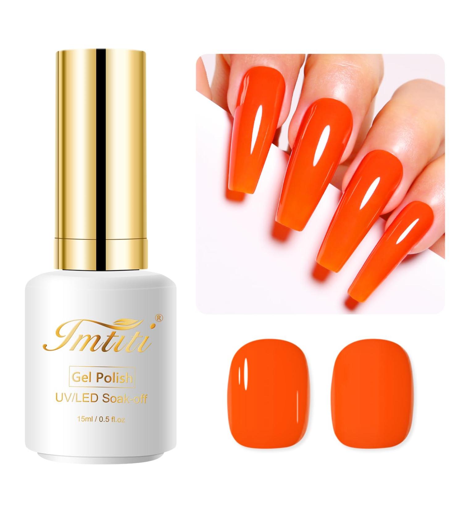 Imtiti Orange Gel Nail Polish 15ML Bright Orange Gel Polish Autumn Winter Gel Nail Polish Soak Off LED UV Nail Gel Polish DIY Nail Art Starter Manicure Salon Gel Nail Kit - Buy Online on GoSupps.com