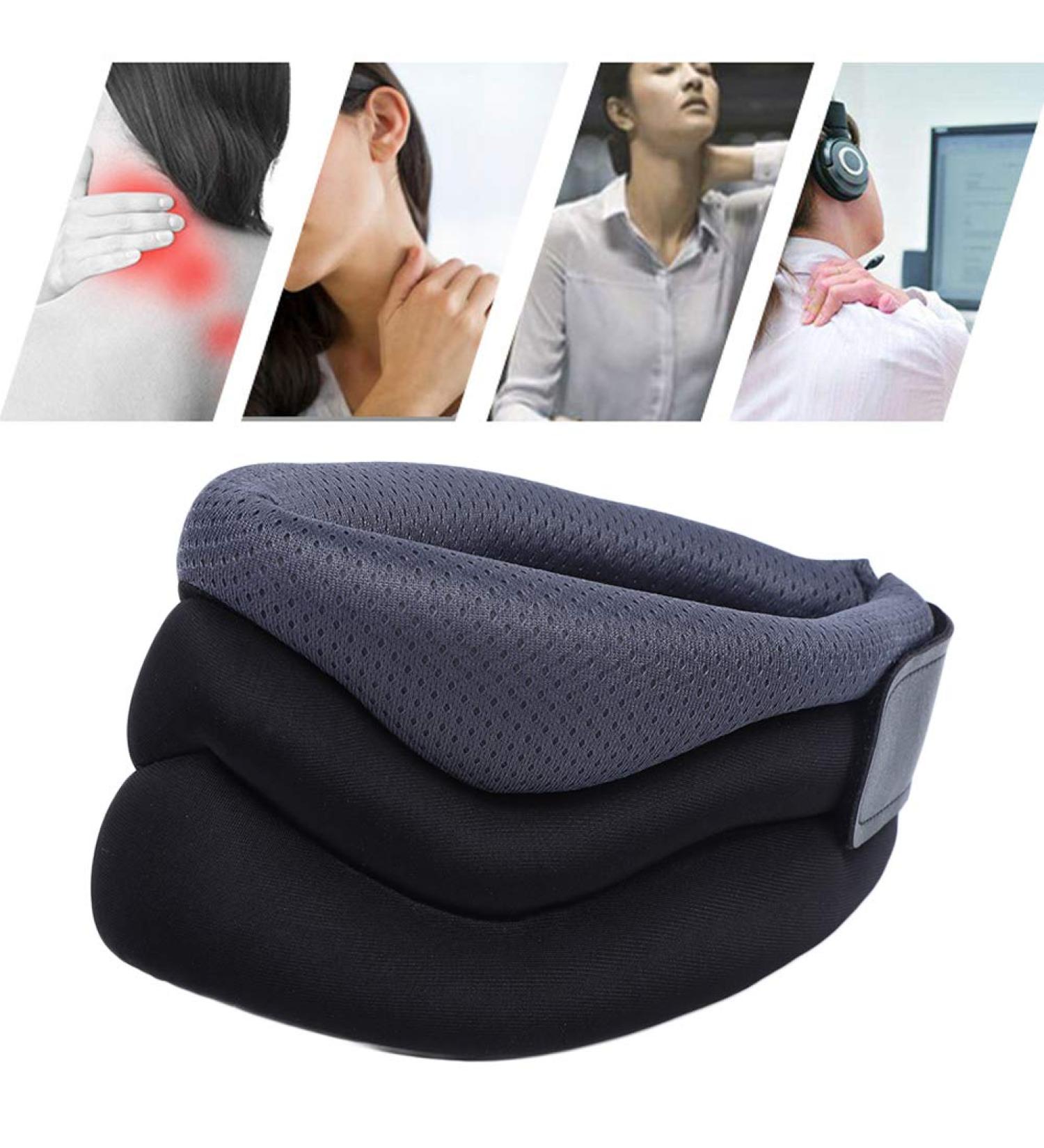 Neck Traction Device | Cervical Support & Alignment for Chronic Neck Pain Relief (Gray) - Buy Online on GoSupps.com