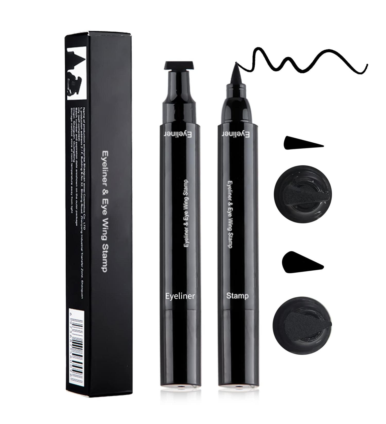 Erinde 2PCS 2 in 1 Eyeliner Stamp Set - Waterproof, Long Lasting, and Smudgeproof Cat Eye Wings - Easy to Use - Left and Right Wings Stamp Pencil - Buy Online on GoSupps.com