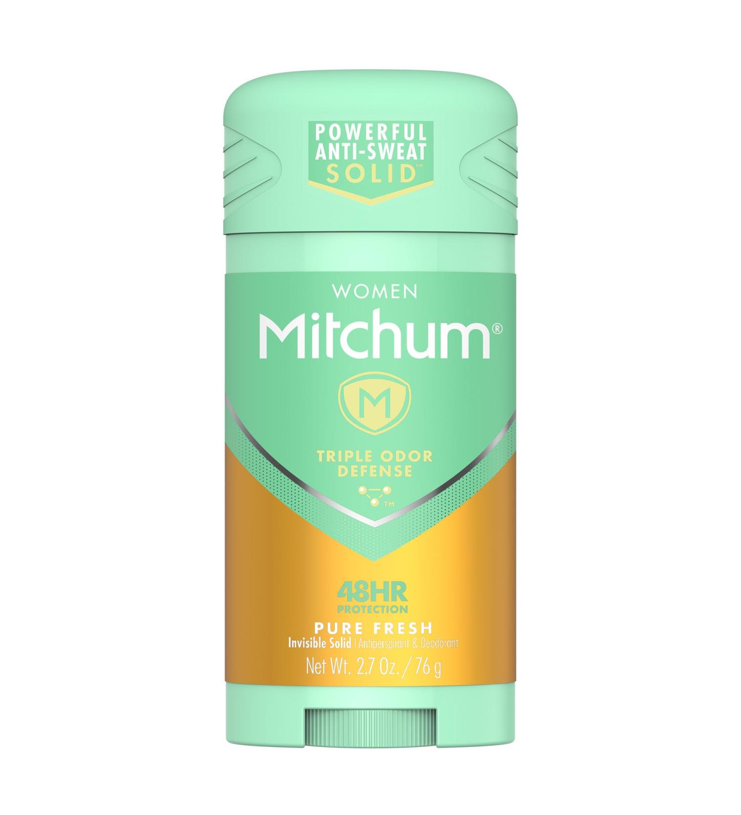 Mitchum Women Triple Odor Defense Invisible Solid Antiperspirant Deodorant Pure Fresh 2.7 oz Pure Fresh 2.7 Ounce (Pack of 1) - Buy Online on GoSupps.com