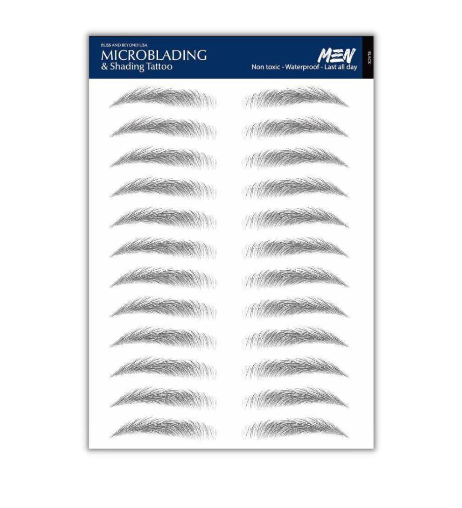 Bliss and Beyond USA | Men Waterproof Eyebrow Tattoo Stickers - Real Hair Stroke Look for Hair Replacement & Loss Solution - Buy Online on GoSupps.com