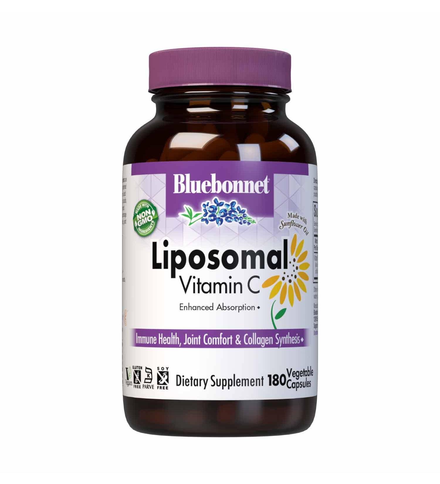 Bluebonnet Nutrition Liposomal Vitamin C 1000 mg - Made with Sunflower Oil - for Immune & Joint Comfort - Vegan Kosher Non-GMO Gluten-Free Soy-Free Milk-Free - 180 Vegetable Capsules 90 Servings