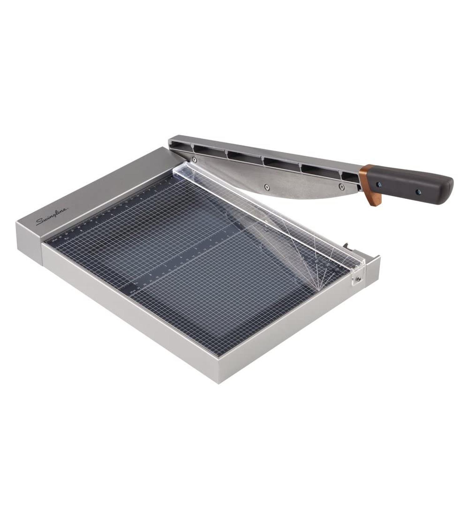 Swingline EdgeGlow LED Guillotine Paper Cutter with Tempered Glass Surface - 12 Cut Length, 25 Sheet Capacity - Buy Online on GoSupps.com