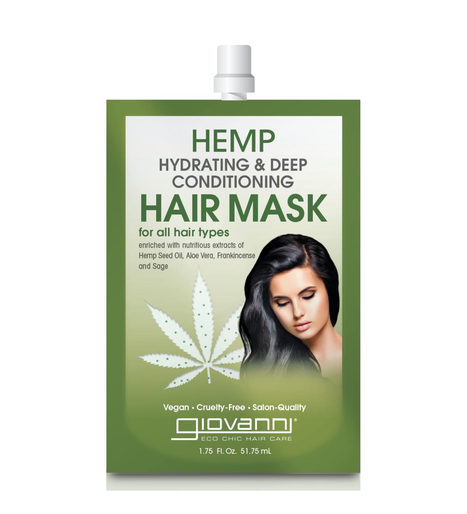 Hemp Hydrating Deep Conditioning Hair Mask 1.75 oz | Giovanni - Moisturizing Hair Treatment with Hemp Seed Oil, Aloe Vera & Frankincense | Paraben-Free, Color-Safe - Buy Online on GoSupps.com