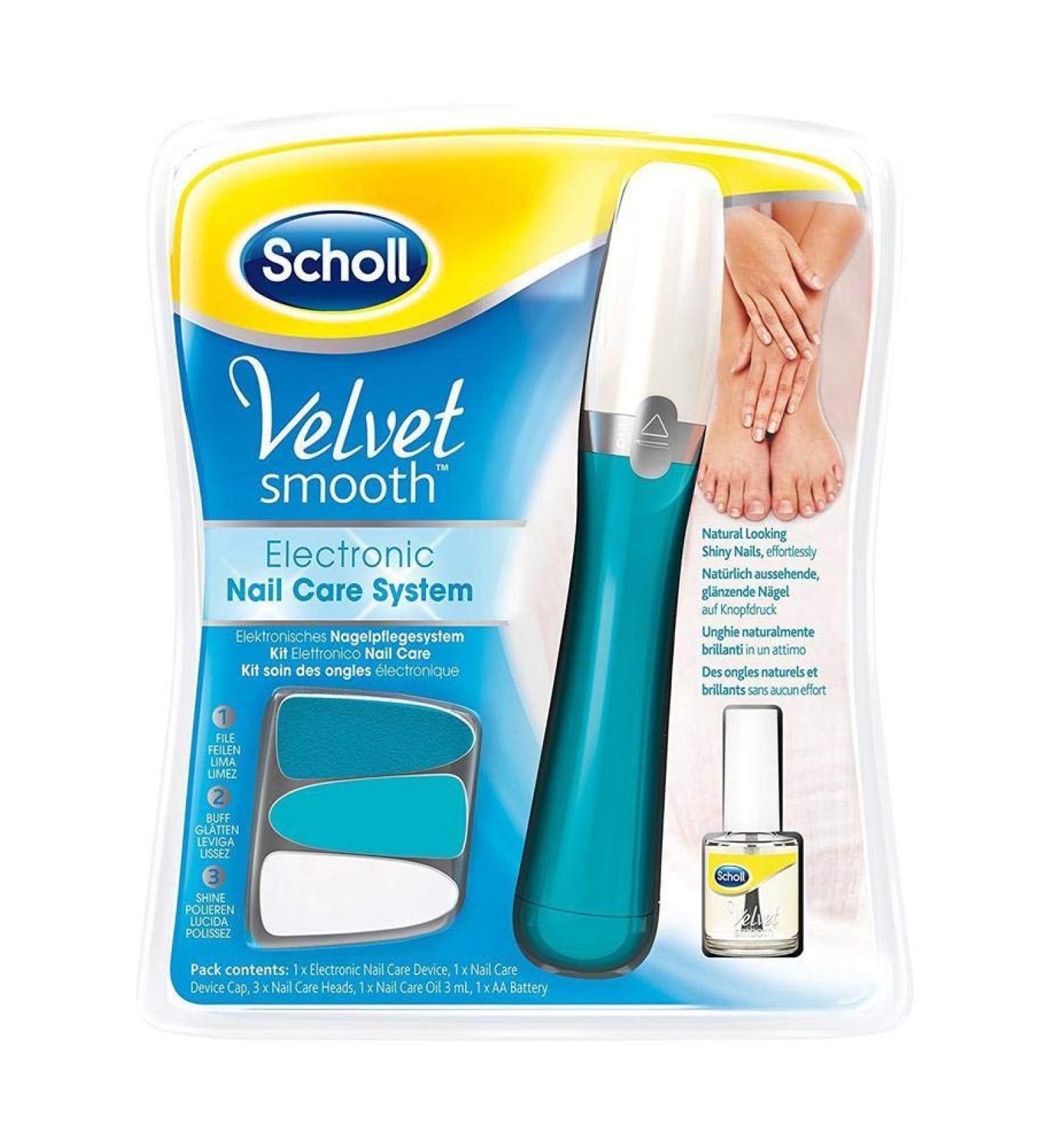 Scholl Velvet Smooth Electronic Nail Care System Blue