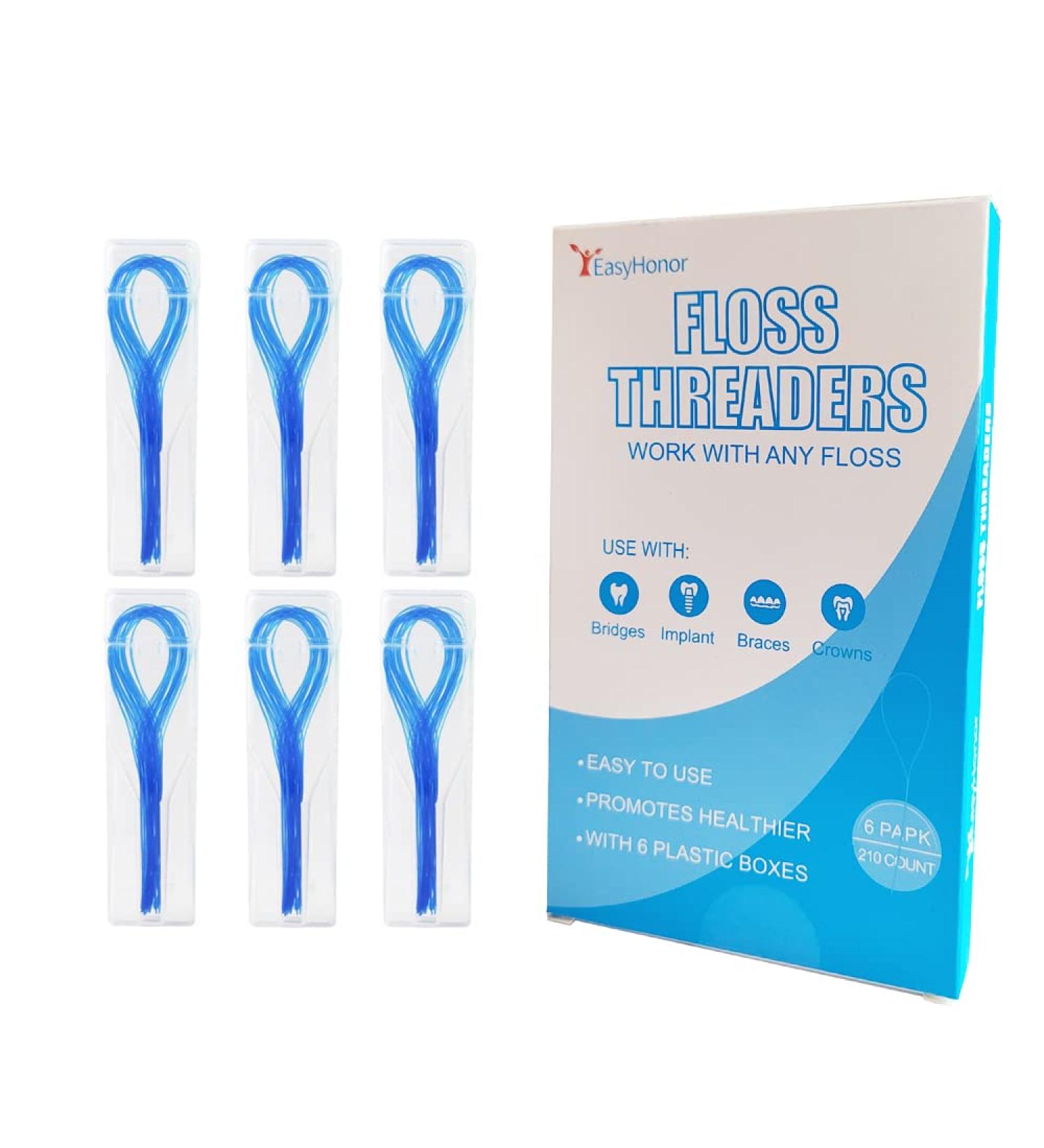 Buy EasyHonor Dental Floss Threaders for Braces & Implants - 210 Count (Pack of 6) - Best International Shipping - Buy Online on GoSupps.com