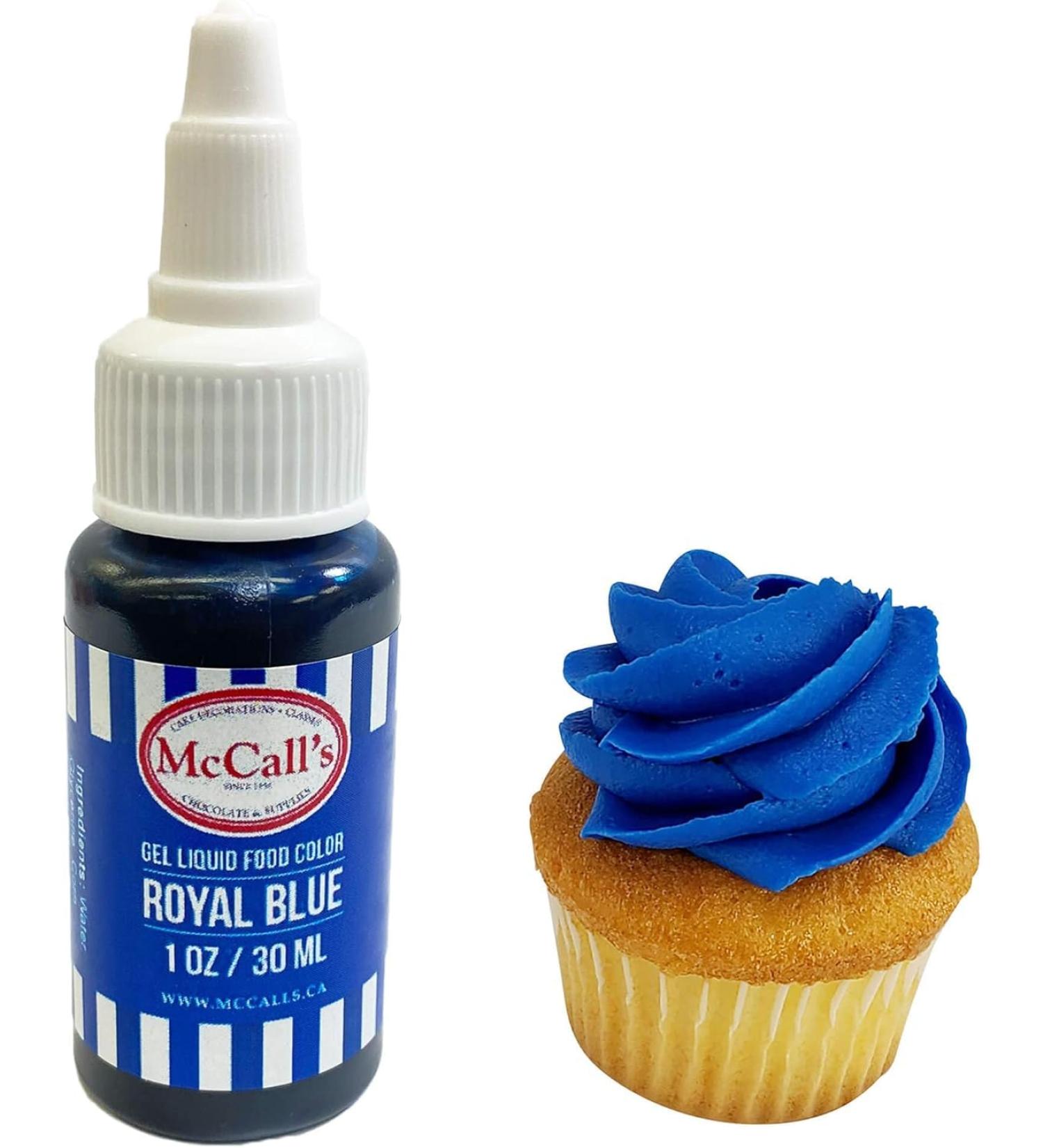 McCall's Liquid Gel Food Color 1 oz (Royal Blue 30 ml) Royal Blue 30 ml (Pack of 1)