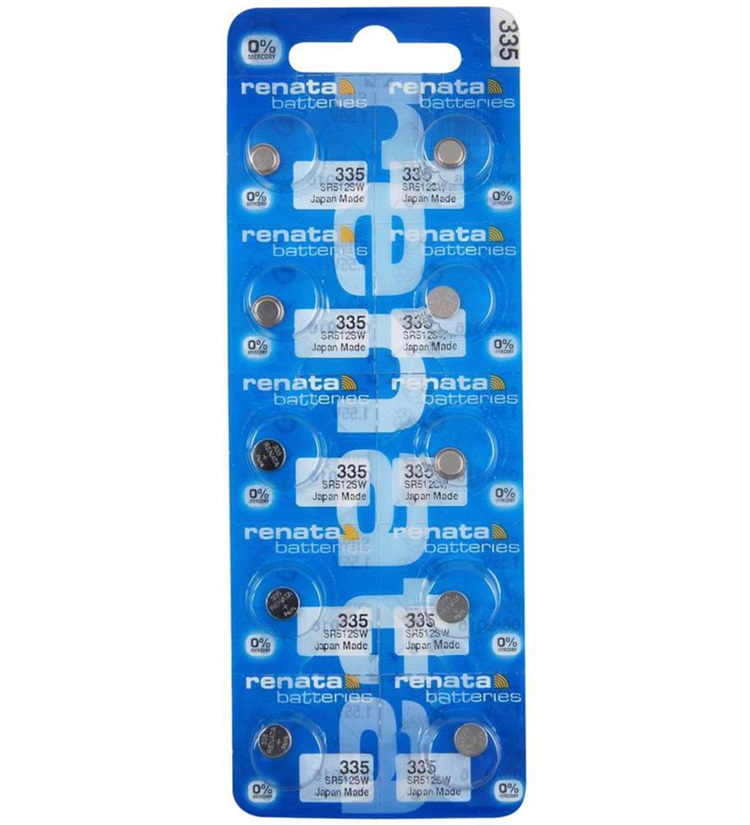 Renata 335 SR512SW Batteries - 1.55V Silver Oxide Watch Battery (10 Count) | Premium International Shipping - Buy Online on GoSupps.com