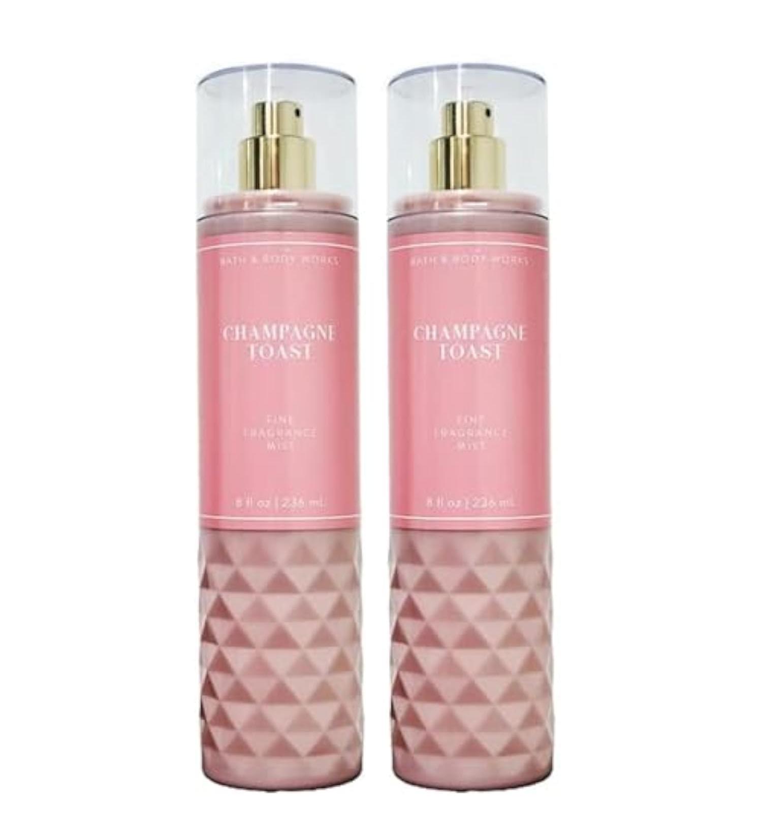 Bath and Body Works CHAMPAGNE TOAST Fine Fragrance Mist - NEW LOOKS 2022 - PACK OF 2 (FULL SIZE MIST 8FL OZ / 236 ML)