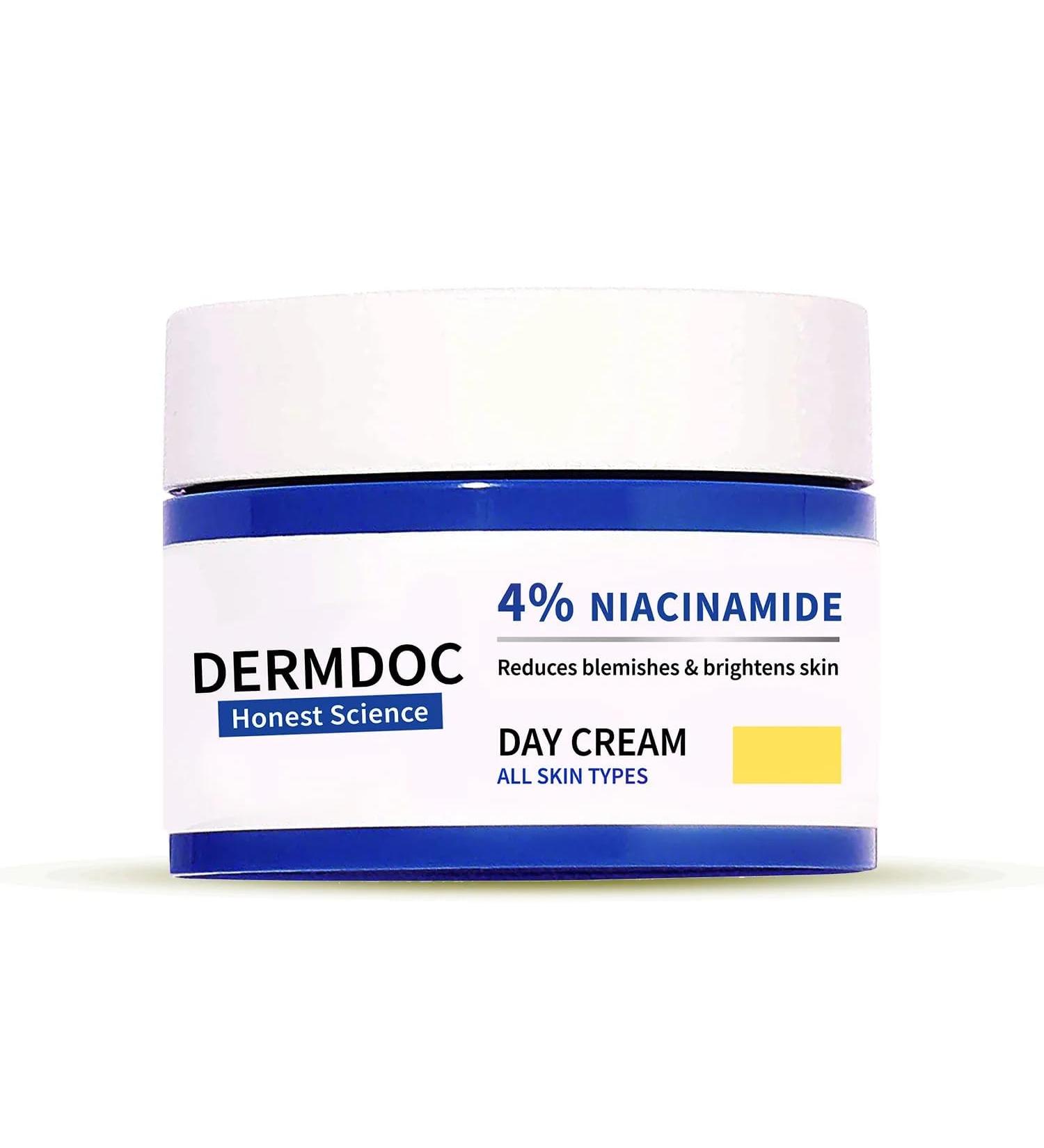 DermDoc 4% Niacinamide Face Cream | Daily Moisturizer for Balanced & Hydrated Skin Improves Skin Texture (50 g / 1.76 oz)