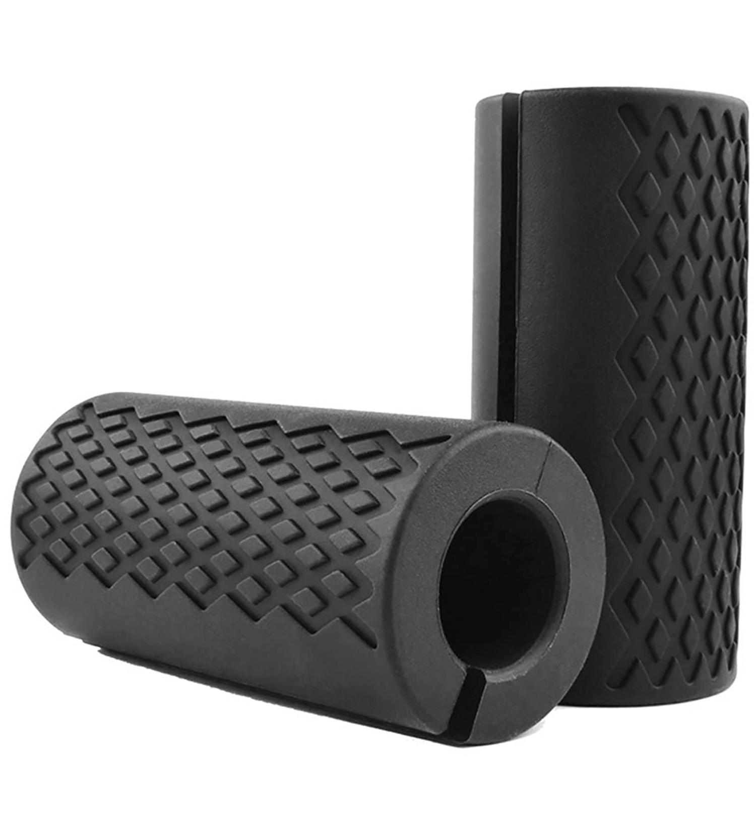 Langbar Handle Weight Lifting Dumbbell Pads - Slipproof Thick Grip for Bodybuilding & Fitness - 2 Silicone Grips Black - Buy Online on GoSupps.com