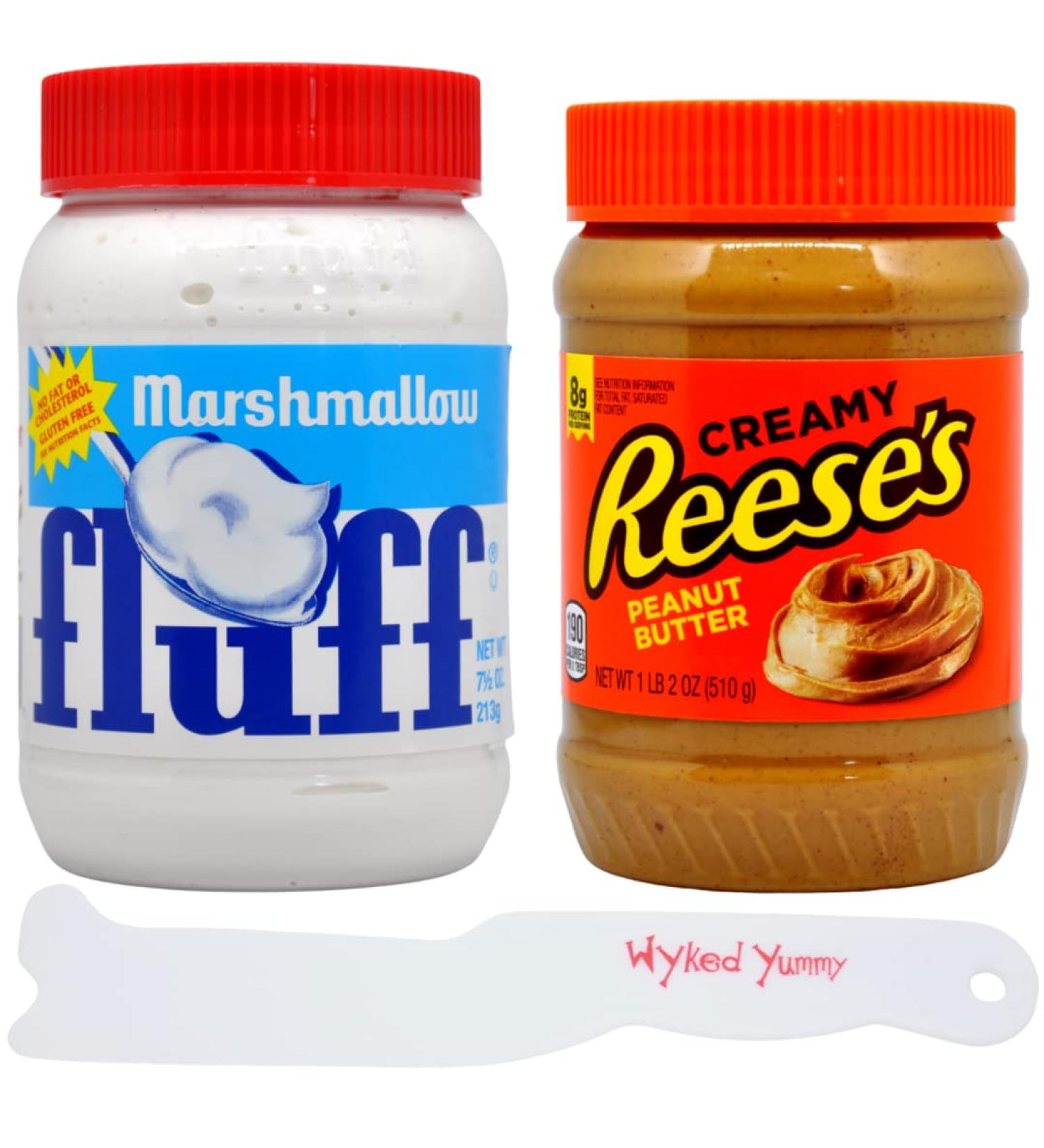 Reese's Peanut Butter & Marshmallow Fluff Bundle with Spread Knife - Fluffernutter Sandwich Kit - Buy Online on GoSupps.com