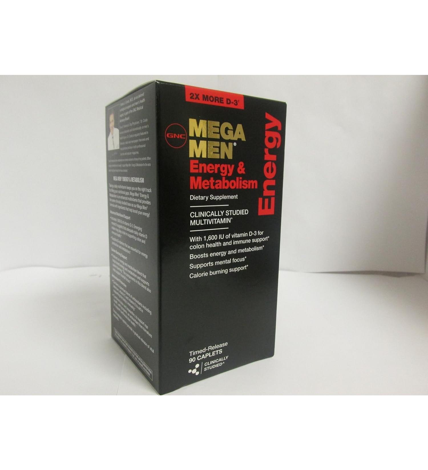 GNC Mega Men Energy & Metabolism Capsules - Boost Energy Support Metabolism | International Shipping Available - Buy Online on GoSupps.com