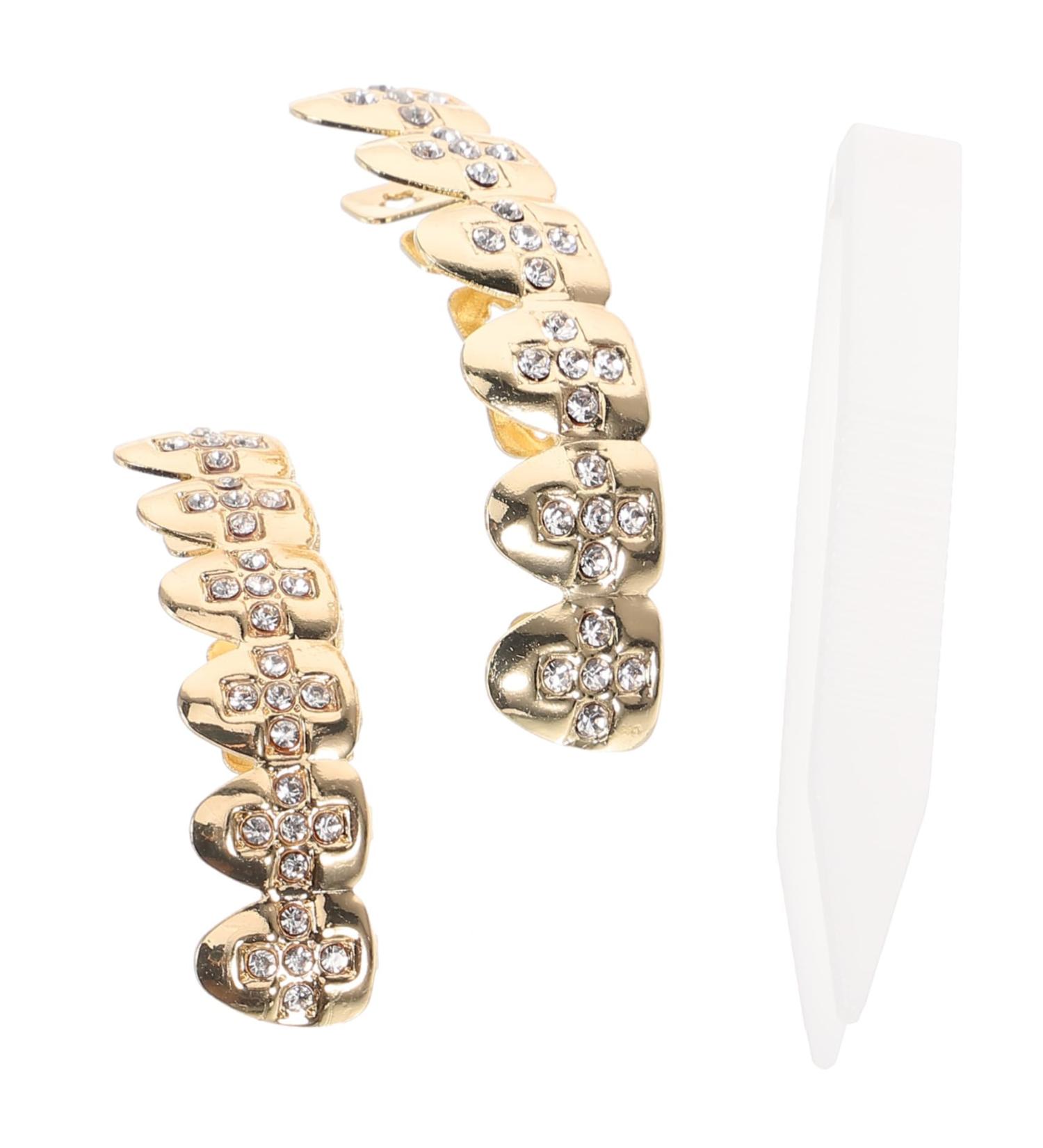 SHERCHPRY 1 Set Teeth Jewelry Hip-hop Supplies Teeth Grills Shiny Mouth Grill Cosplay Grill Teeth Metal Teeth Grill Tooth Gems Grills for Your Teeth for Kids Hip-pop Supply Cool Copper 4.5x1cm copper copper - Buy Online on GoSupps.com