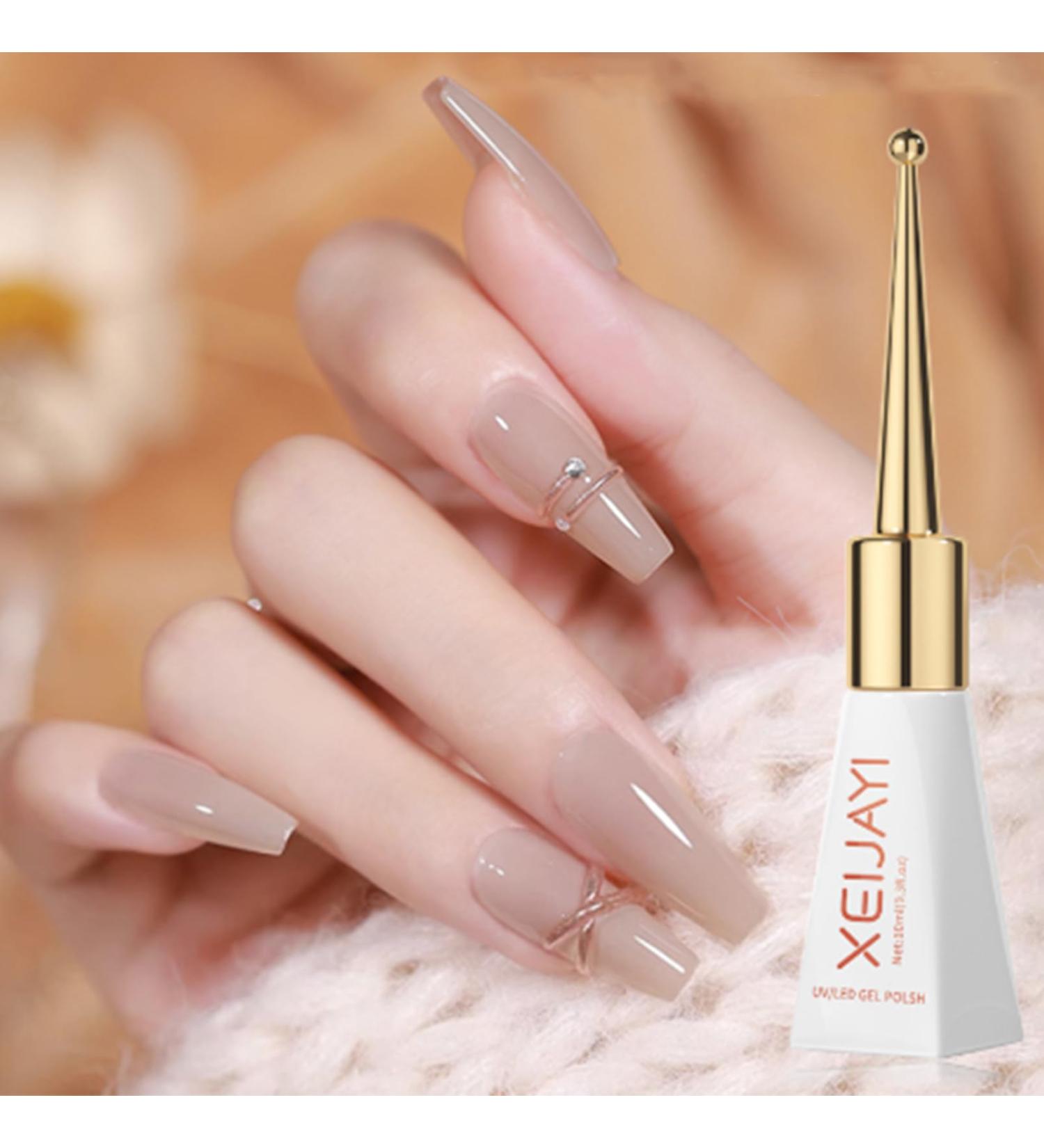 Nude Gel Polish Nude Pink Jelly Gel Nail Varnish 10 ML Translucent Jelly Gel Nail Polish Soak Off UV Gel Polish Color Gel Nail Varnish Christmas for French Manicure Nail Art DIY Gift at Home - Buy Online on GoSupps.com