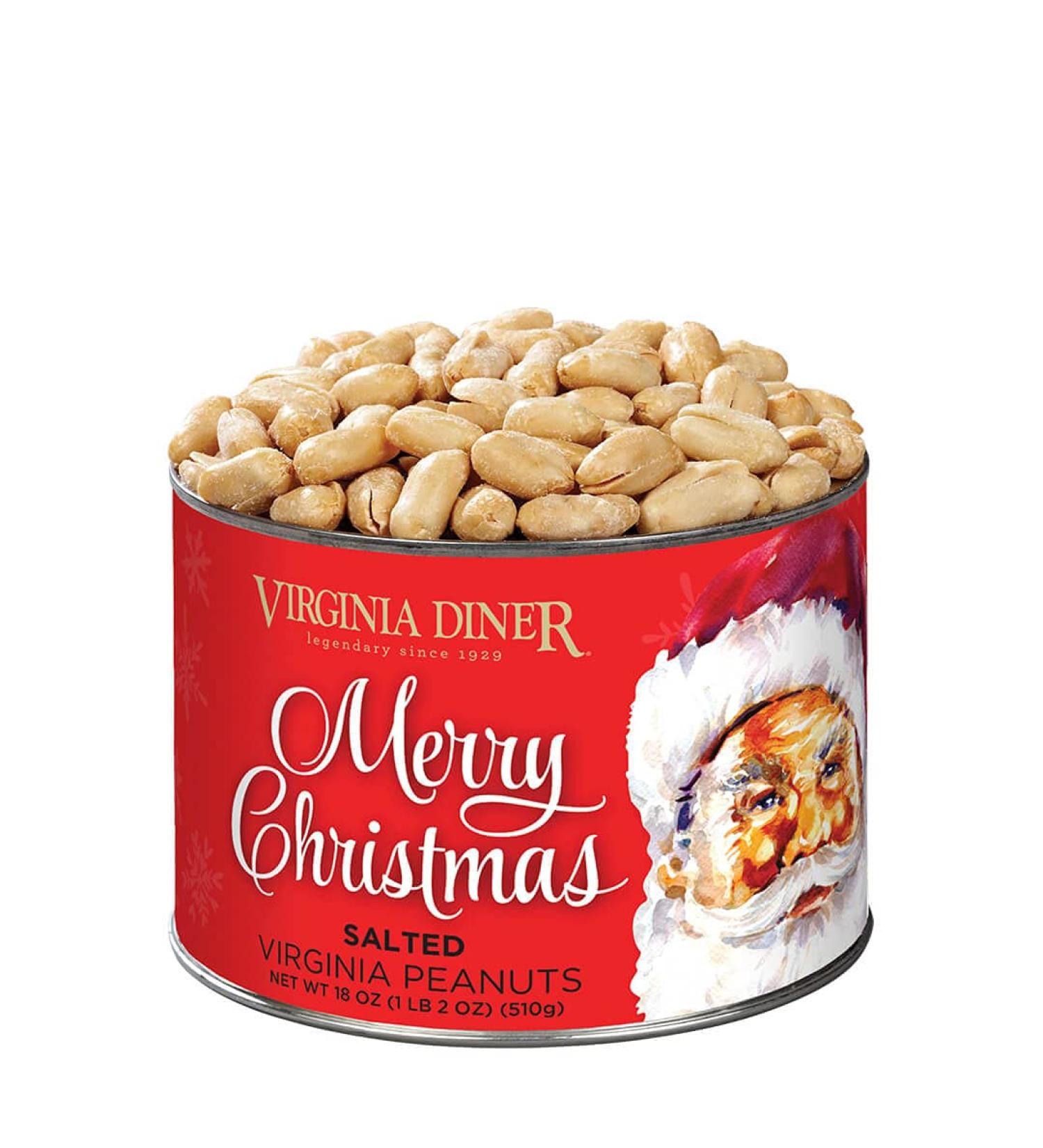 Virginia Diner Merry Christmas Gourmet Extra Large Salted Virginia Peanuts 18oz - Festive Holiday Gift Idea - Buy Online on GoSupps.com