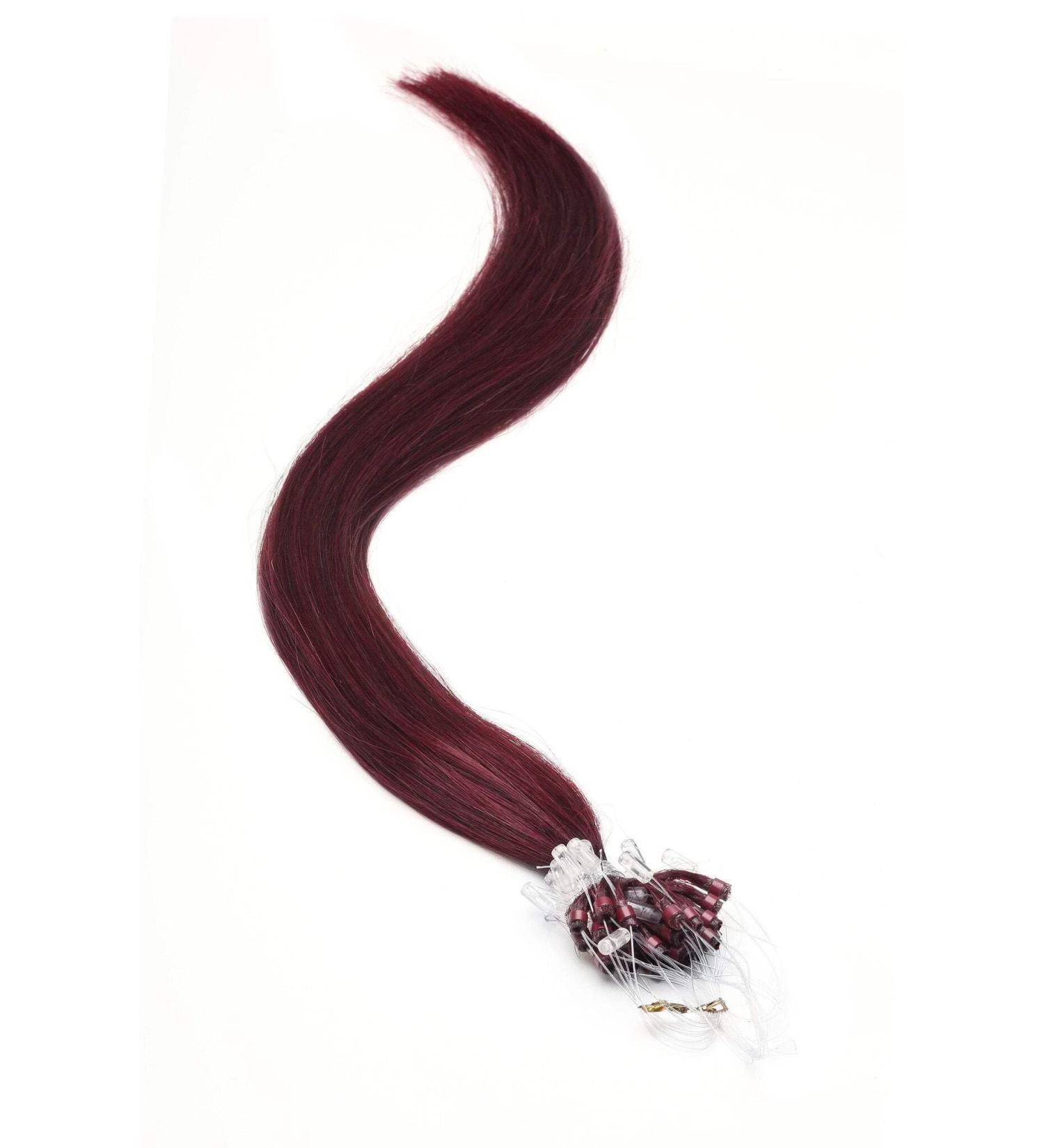 Micro Ring/Micro Loop/Micro Bead Hair Extensions 18" Sheryl Red (99J) American Pride