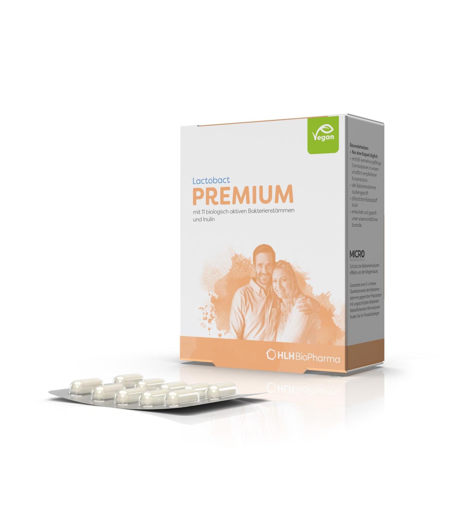 Lactobact premium intestinal flora complex - 30 capsules selected bacterial strains for intestinal build -up and support for the immune system survives the stomach colonizes the intestine