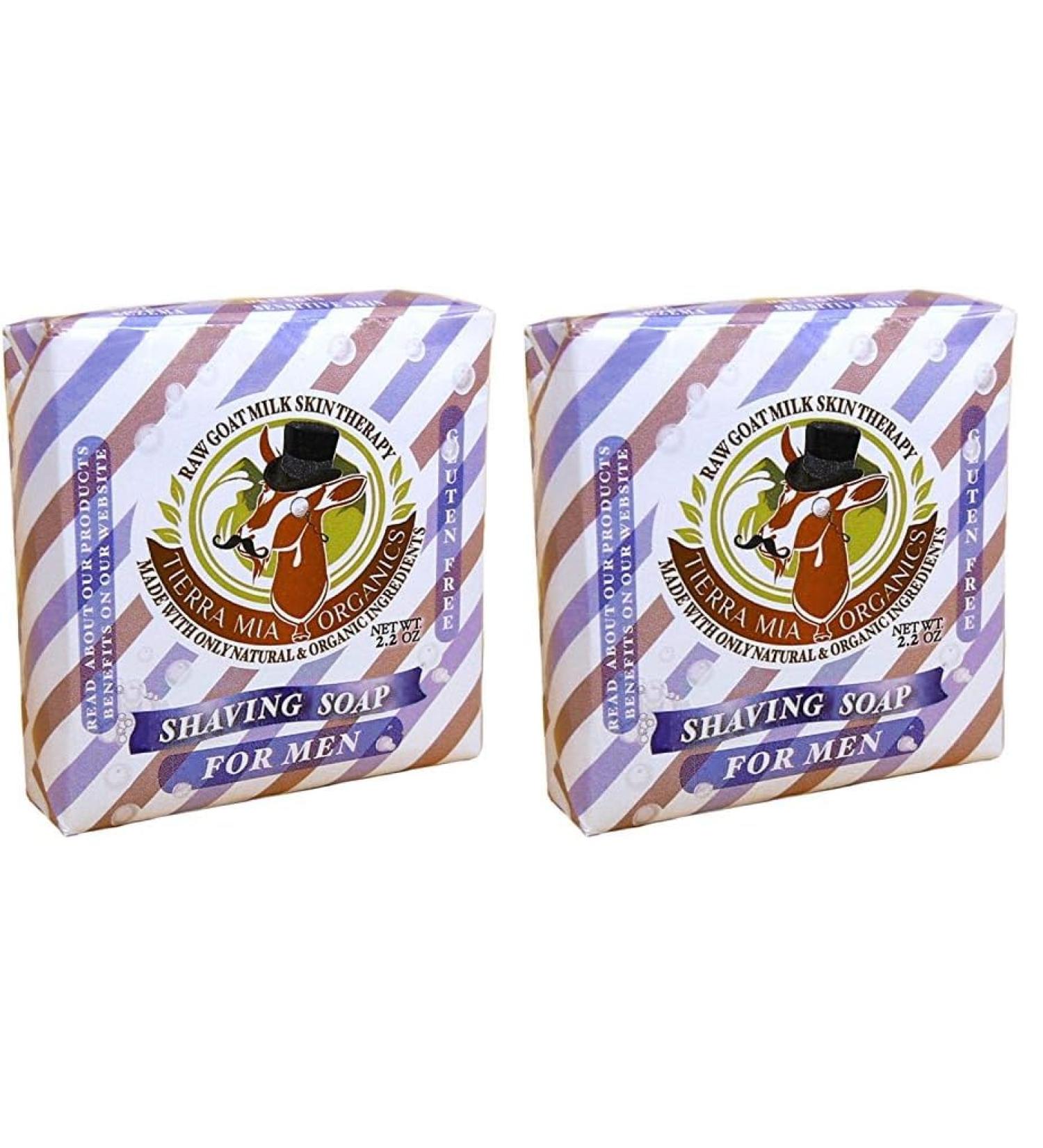 Tierra Mia Organics Men's Moisture Rich Shave Soap Bar 2.2 Ounce (Pack of 2)