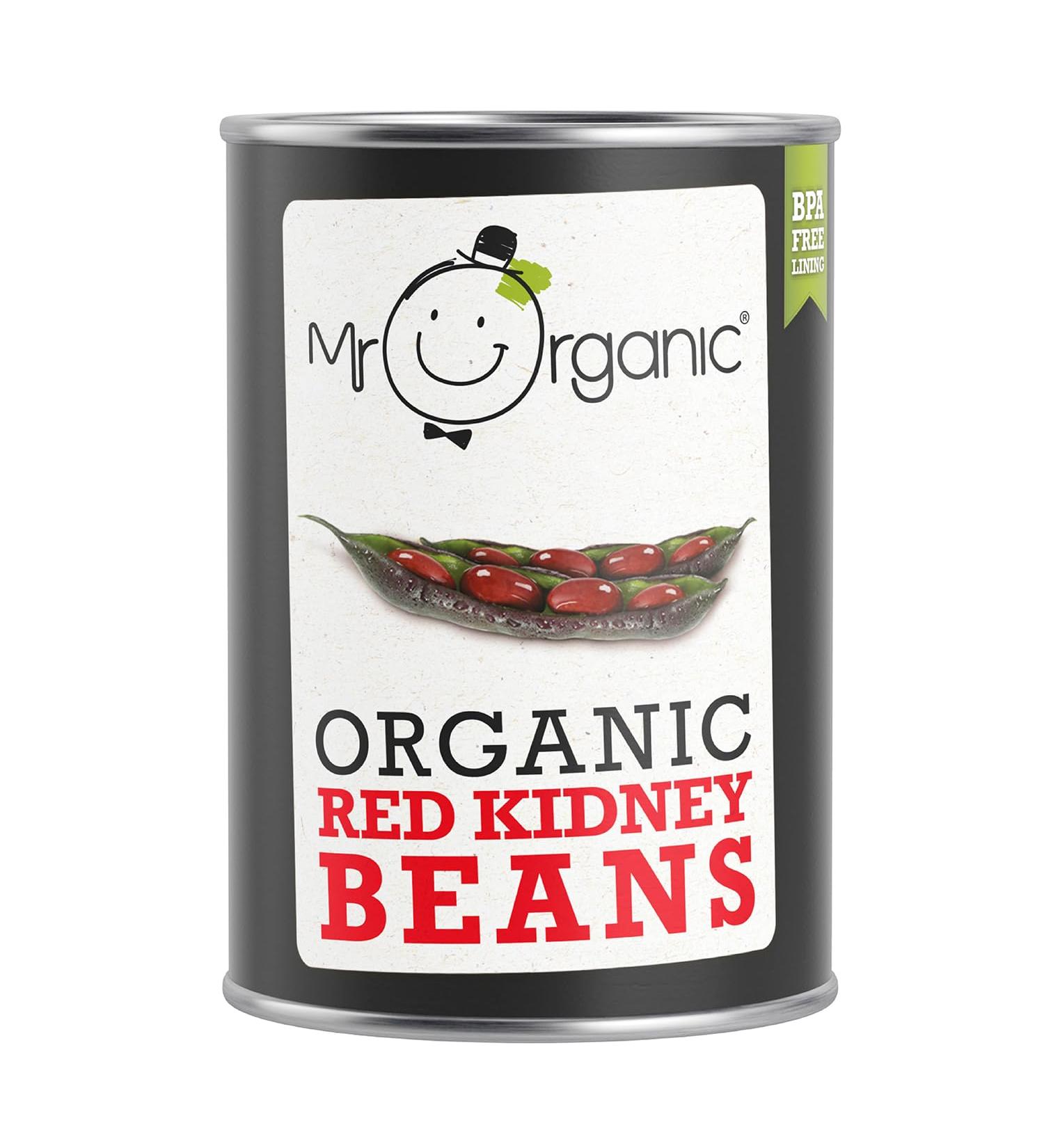 Mr Organic Red Kidney Beans 400g - High Protein & Fibre - Perfect for Chili, Salads & Soups - Organic, Non-GMO, Gluten-Free & Vegan - Buy Online on GoSupps.com