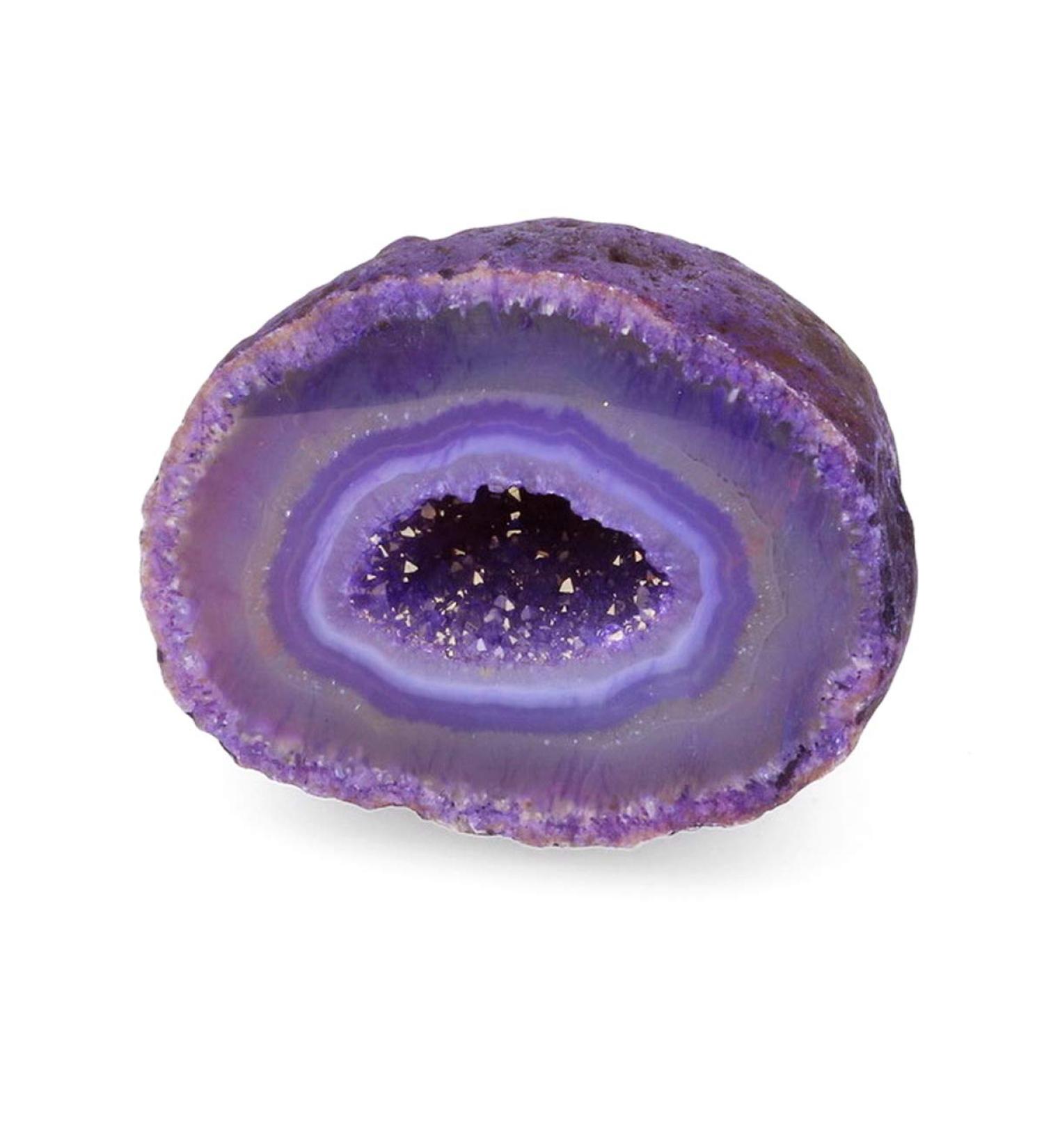 Buy Serafino Genuine Brazilian Agate Geode - Blue Green & Purple Violet | Unique Natural Gemstone Decor for Home & Gifts - Buy Online on GoSupps.com