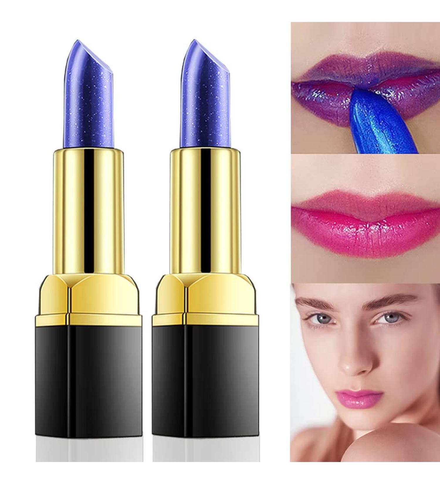 Buy Lip Plumper Stick Makeup - Blue to Pink Lip Tint & Stain Moisturizing & Waterproof Balm - 2 Pack for Women - Buy Online on GoSupps.com