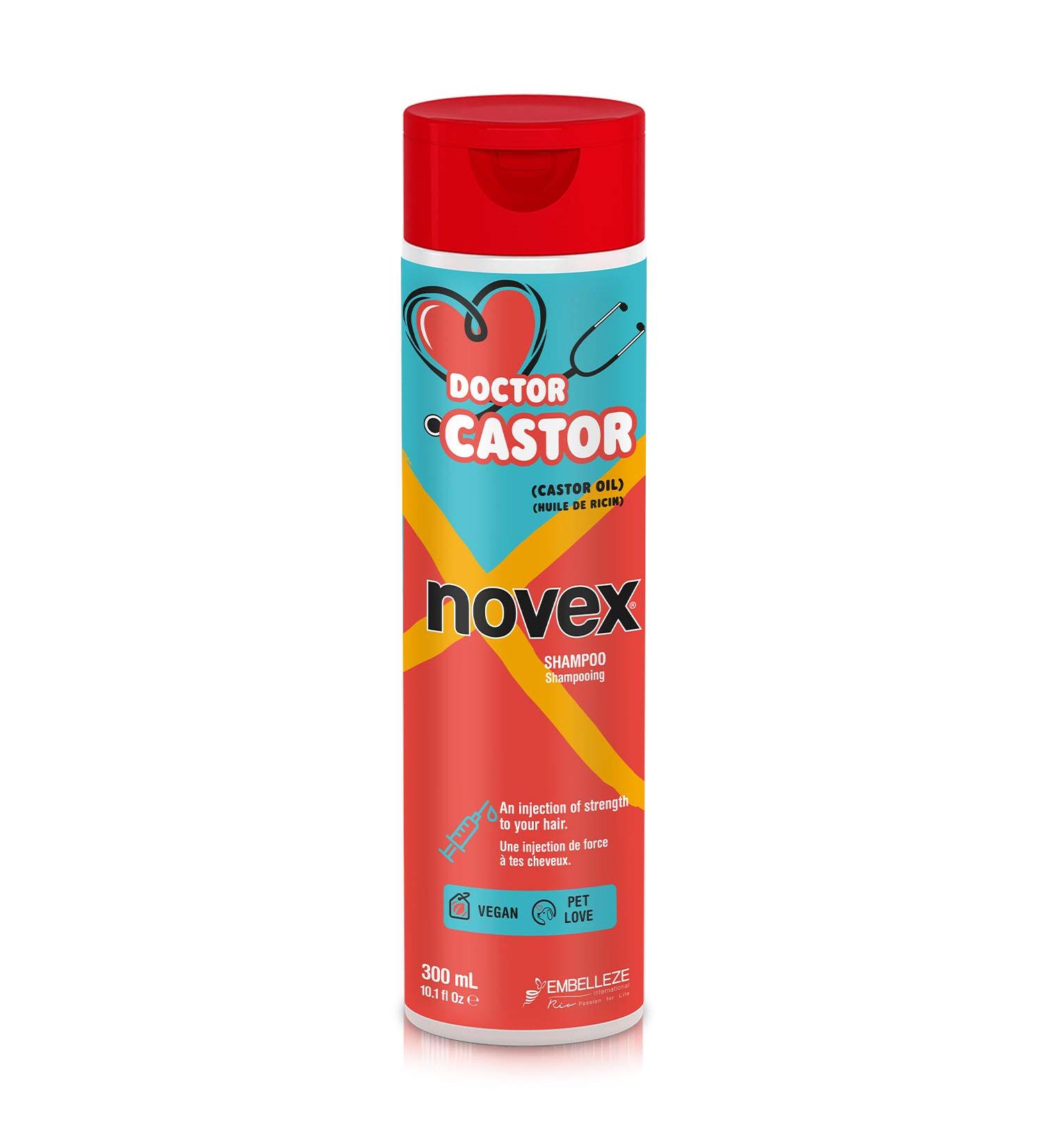Buy NOVEX Doctor Castor Shampoo - Organic Vegan Hair Growth Formula with Castor Oil Omega 6 & 9 Vitamin E - 300ml - Buy Online on GoSupps.com