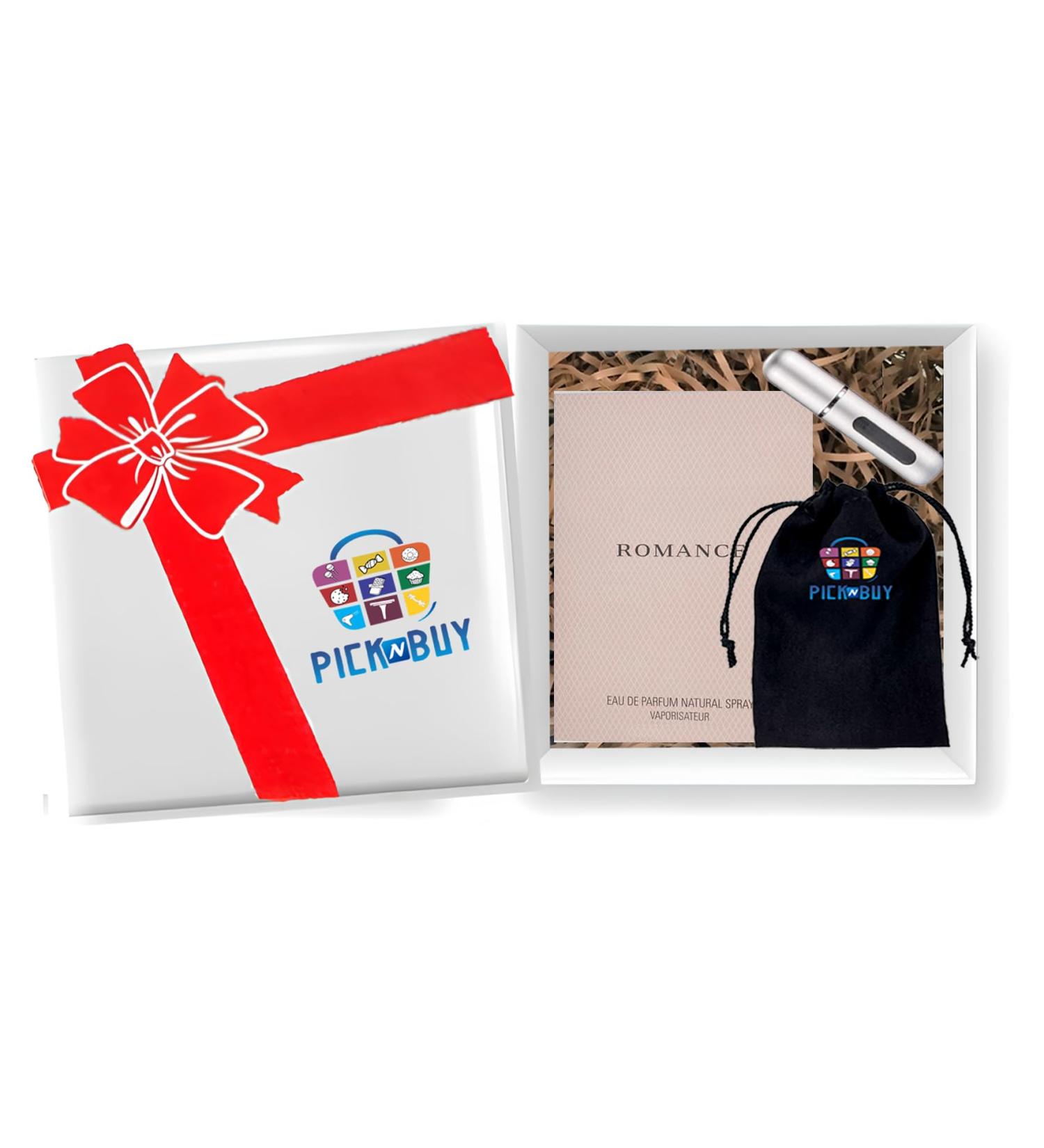 PICKN BUY Fragrance Gift Bundle - Item Include: 50 ML Romance Perfume 1 Pack - 5ML Empty Travel Atomizer & Travel Pouch for Perfume 1.7 Fl Oz (Pack of 1) Romance Perfume Bundle - Buy Online on GoSupps.com