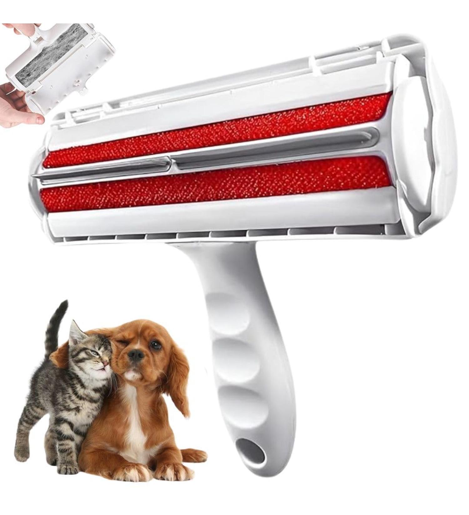 Pet Hair Remover & Reusable Lint Roller - Effective Cat & Dog Fur Removal Tool for Furniture Carpet Clothing | Portable Multi-Surface Solution (Red - Buy Online on GoSupps.com