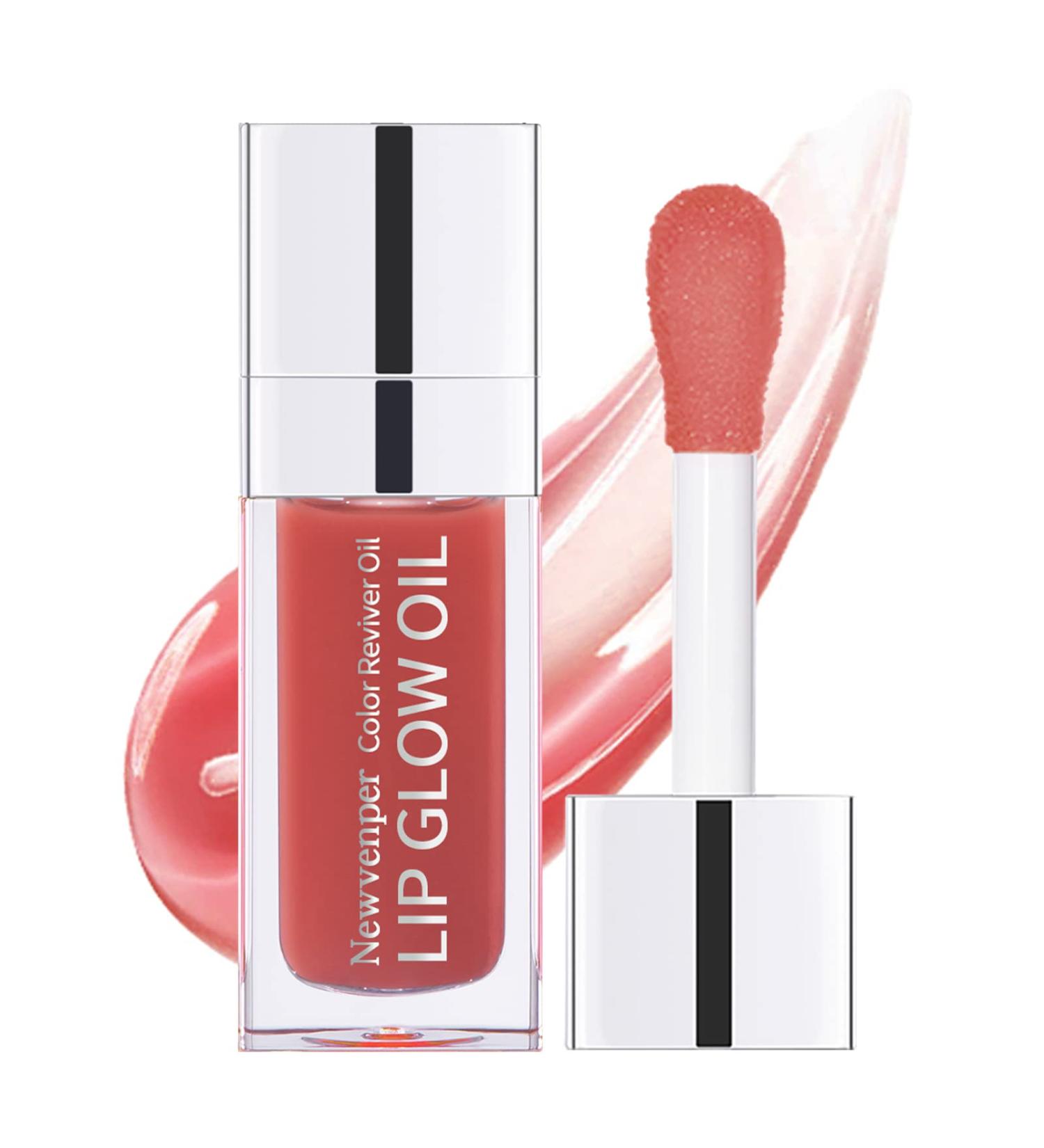 Hydrating Lip Glow Oil with Long-Lasting Plumping Gloss - Rosewood Shade - Buy Online on GoSupps.com