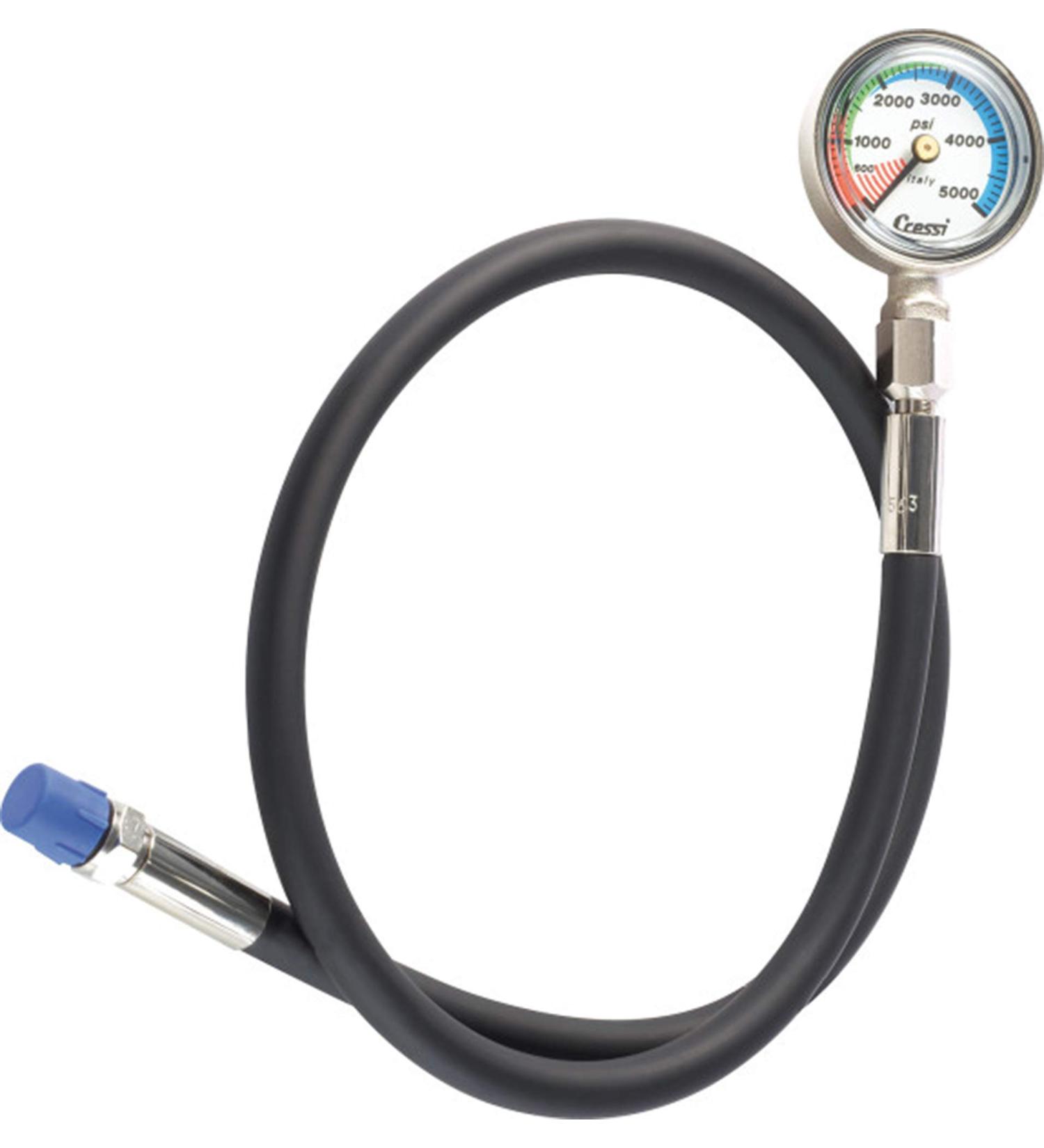 Cressi Mini SPG w/Hose w/Out Boot (PSI) Gauge