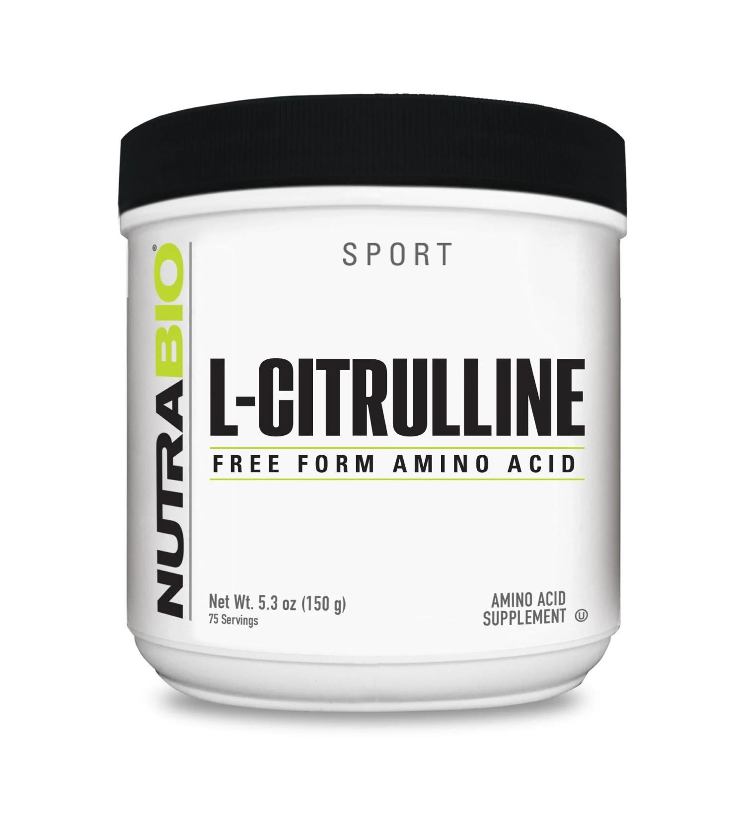NutraBio L-Citrulline Free Form Amino Acid 5.3 oz (150 g) - Buy Online on GoSupps.com