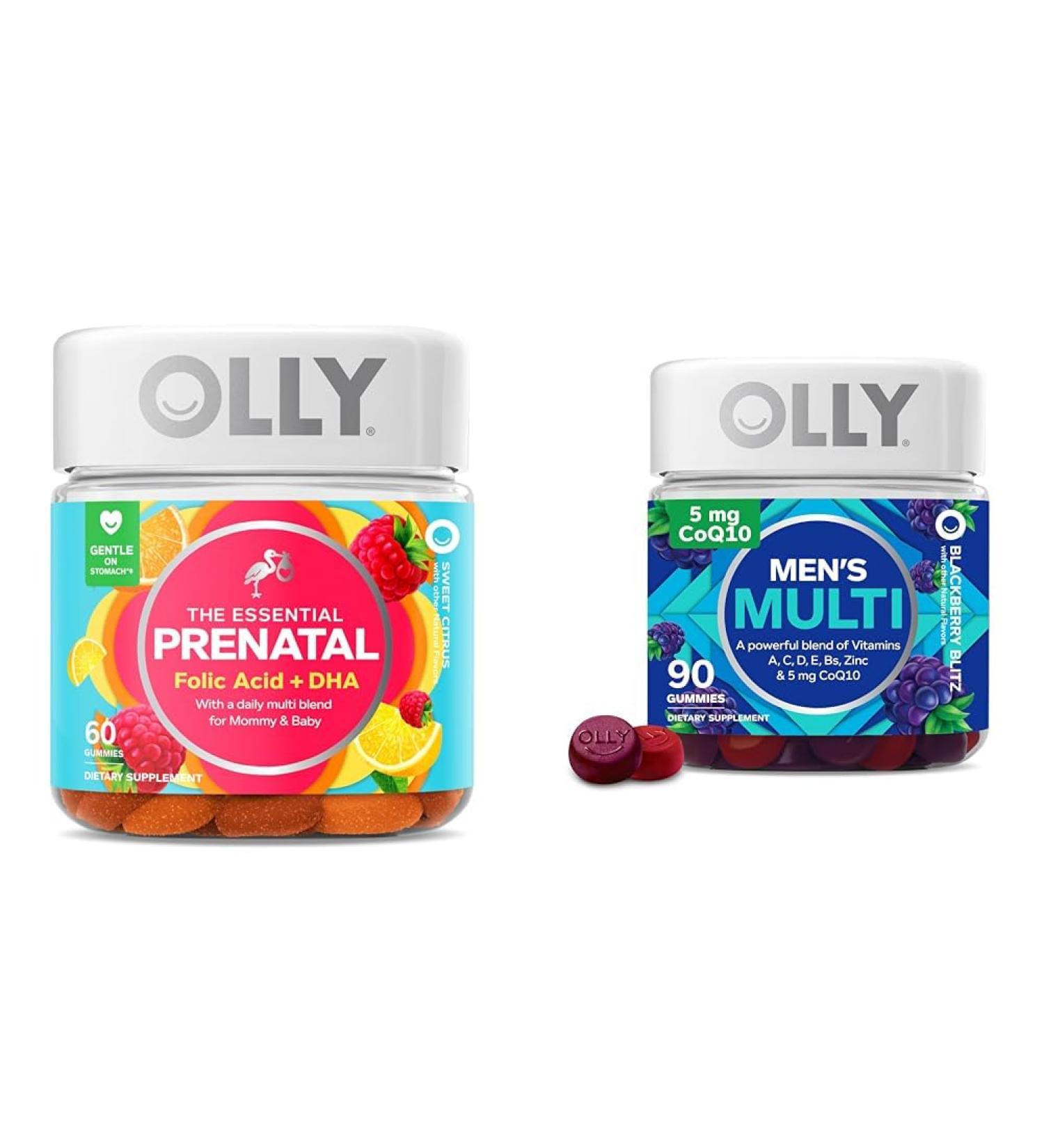 OLLY The Essential Prenatal Gummy Multivitamin 30 Day Supply (Gummies) Sweet Folic Acid & Men's Multivitamin Gummy Overall Health and Immune Support Vitamins A C D E B - Buy Online on GoSupps.com