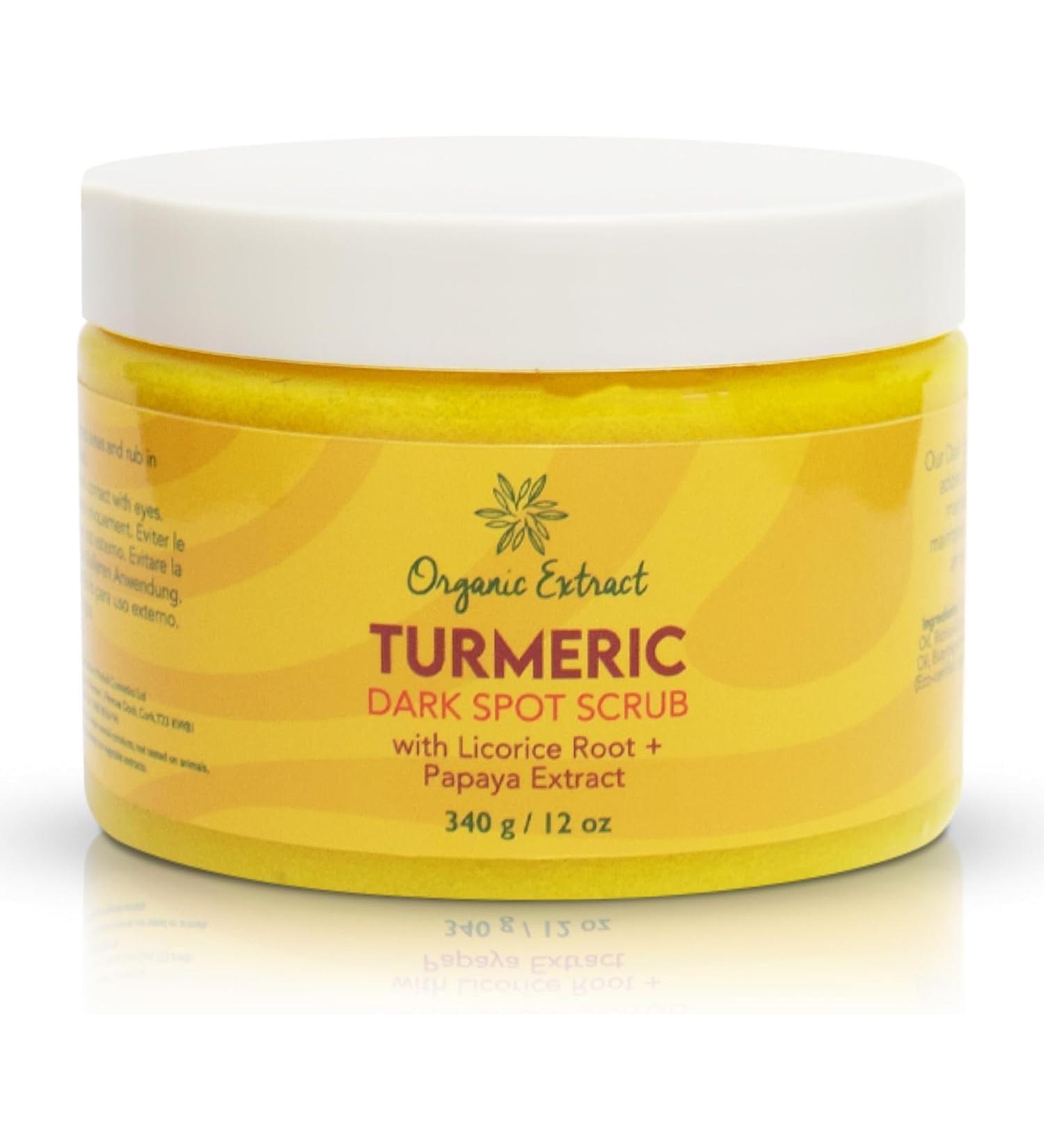 Buy Turmeric Face Scrub 12 fl oz - Exfoliating Skin Brightening & Moisturizing with Papaya Extract - Big Size for Even Skin Tone | International Shipping Available - Buy Online on GoSupps.com