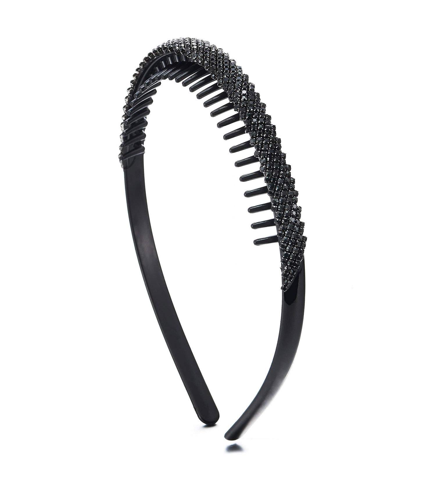 Shop Elegant Black Rhinestone Cluster Hair Headband | Sparkling Rhinestones for Every Occasion - Buy Online on GoSupps.com