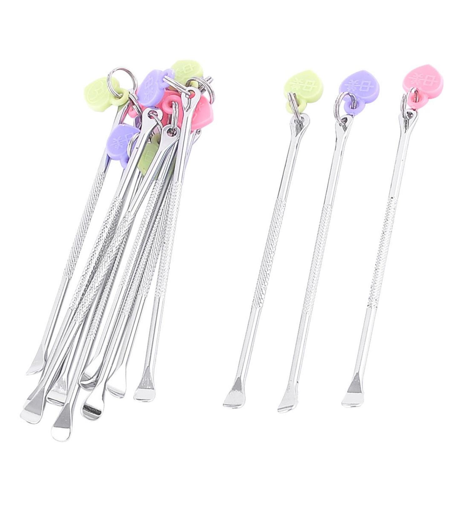Qtqgoitem Green Pink Purple Heart Pendant Keychain Earpicks Earwax Remover Curette Cleaner 12 Pcs (Model: 865 95c CCB 111 36c)