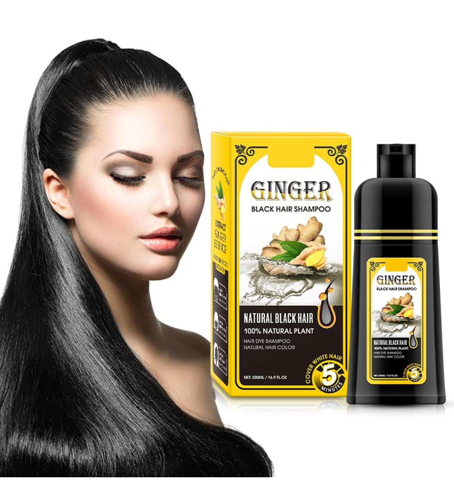 500 ml Ginger Black Hair Shampoo - Fast Color & 2-in-1 Formula for Quick Results | Shop Internationally - Buy Online on GoSupps.com