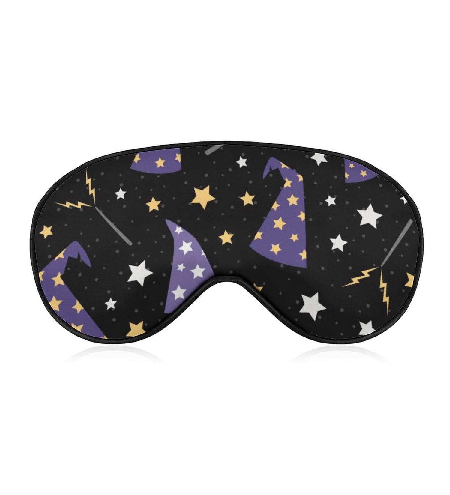 Starry Wizard Hats Sleep Mask Eye Cover for Sleeping Blindfold with Adjustable Strap Blocks Light Night Travel Nap for Men Women - Buy Online on GoSupps.com