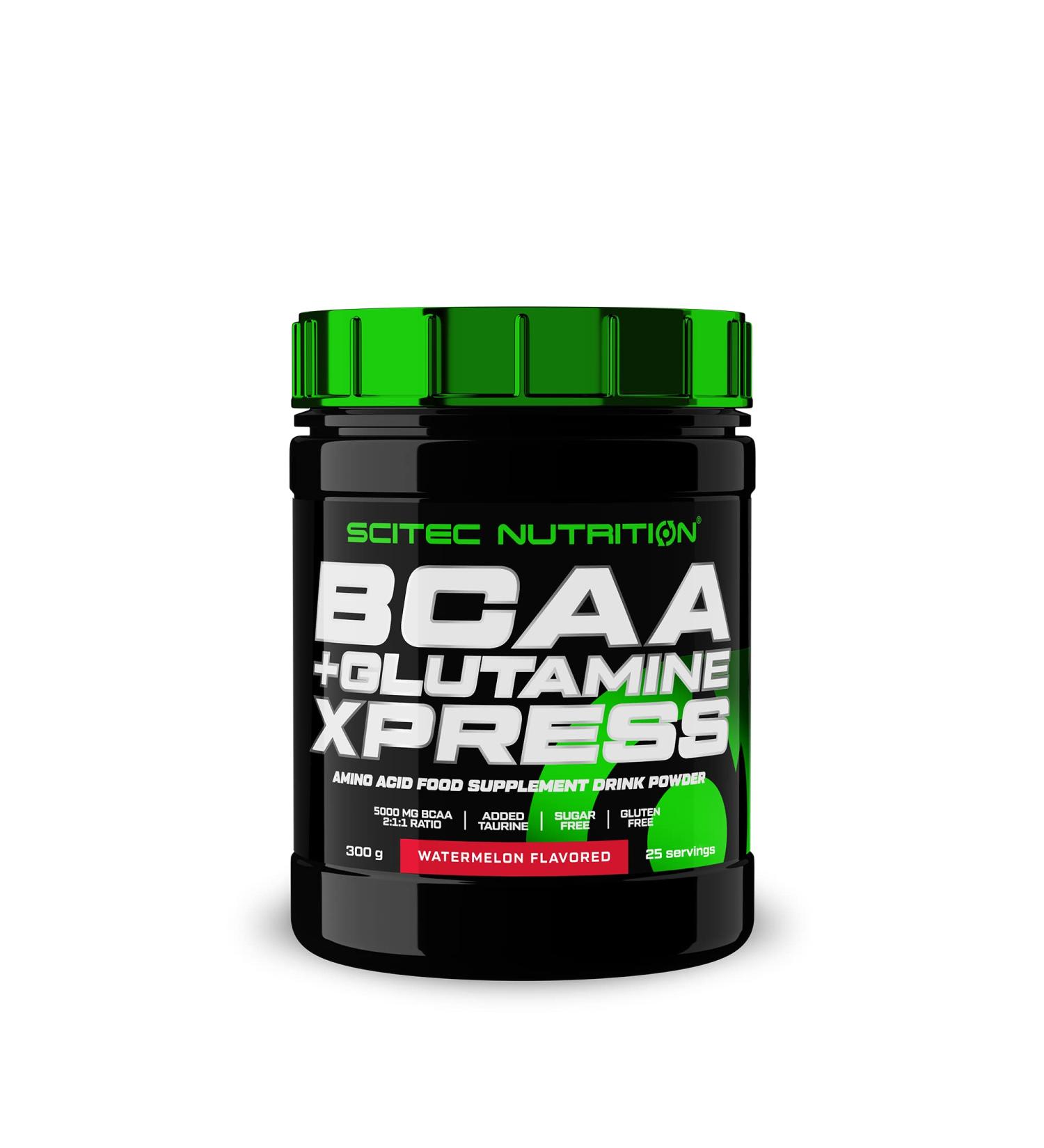 Scitec Nutrition BCAA + Glutamine Xpress 300g Powder - Watermelon Flavor, Sugar & Gluten-Free | Pack of 1 - Buy Online on GoSupps.com