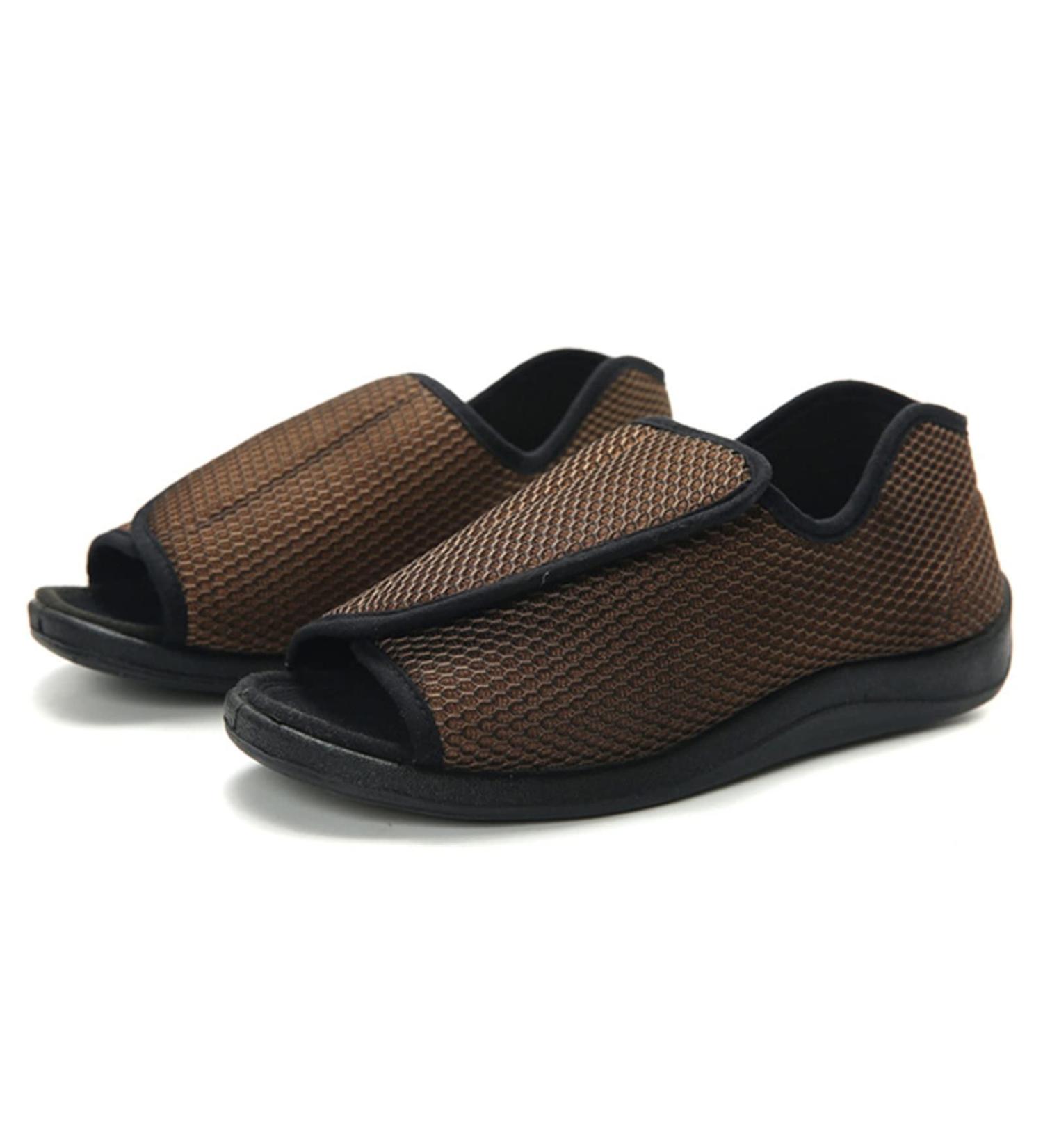 GWQDJ Diabetic Sandals Extra Wide Walking Shoes - Brown Men 9.5/Women 10.5 - Buy Online on GoSupps.com