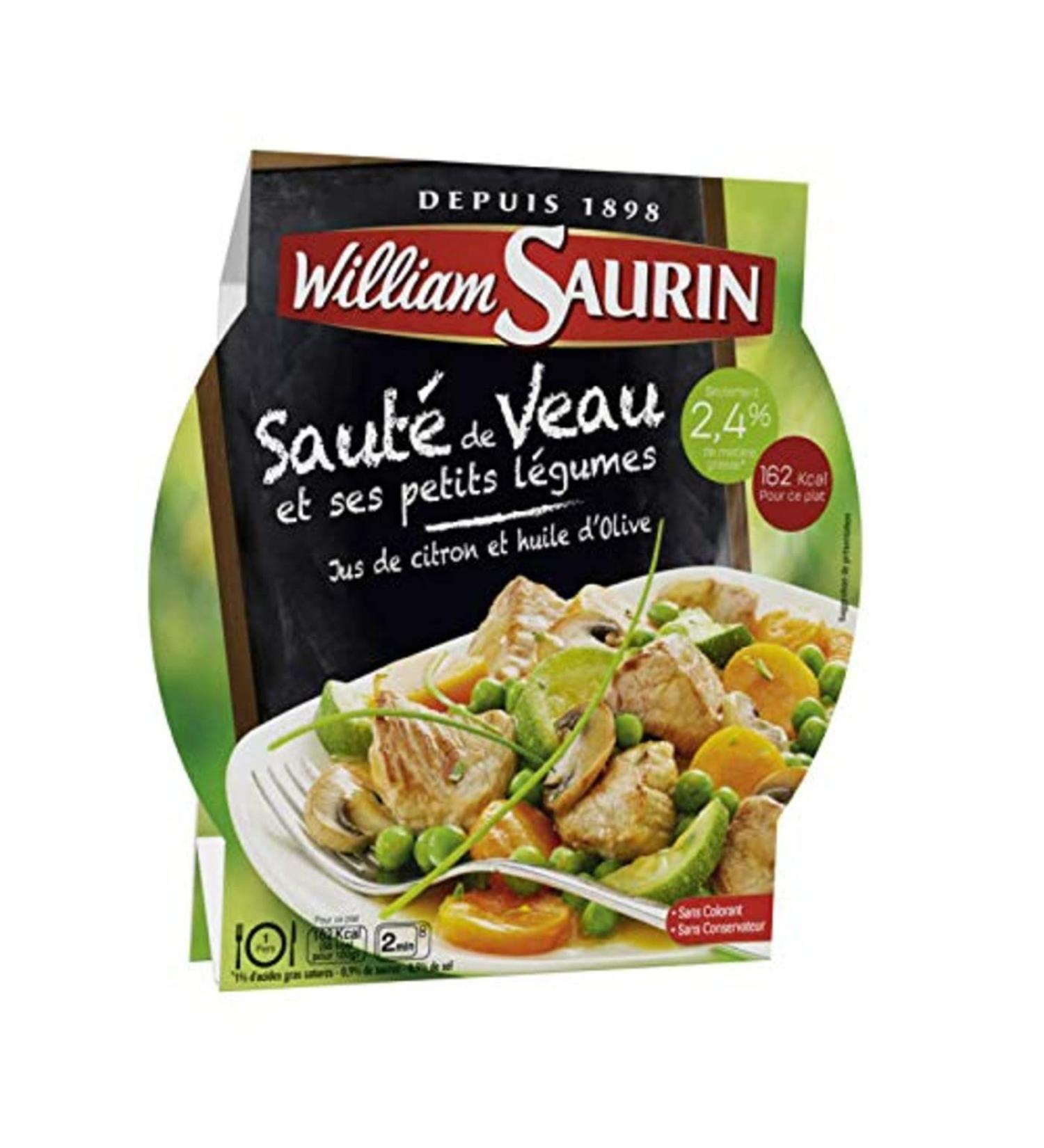 William Saurin Veal Stir-Fry with Small Vegetables Prepared Dish Lemon Juice and Olive Oil, 280g