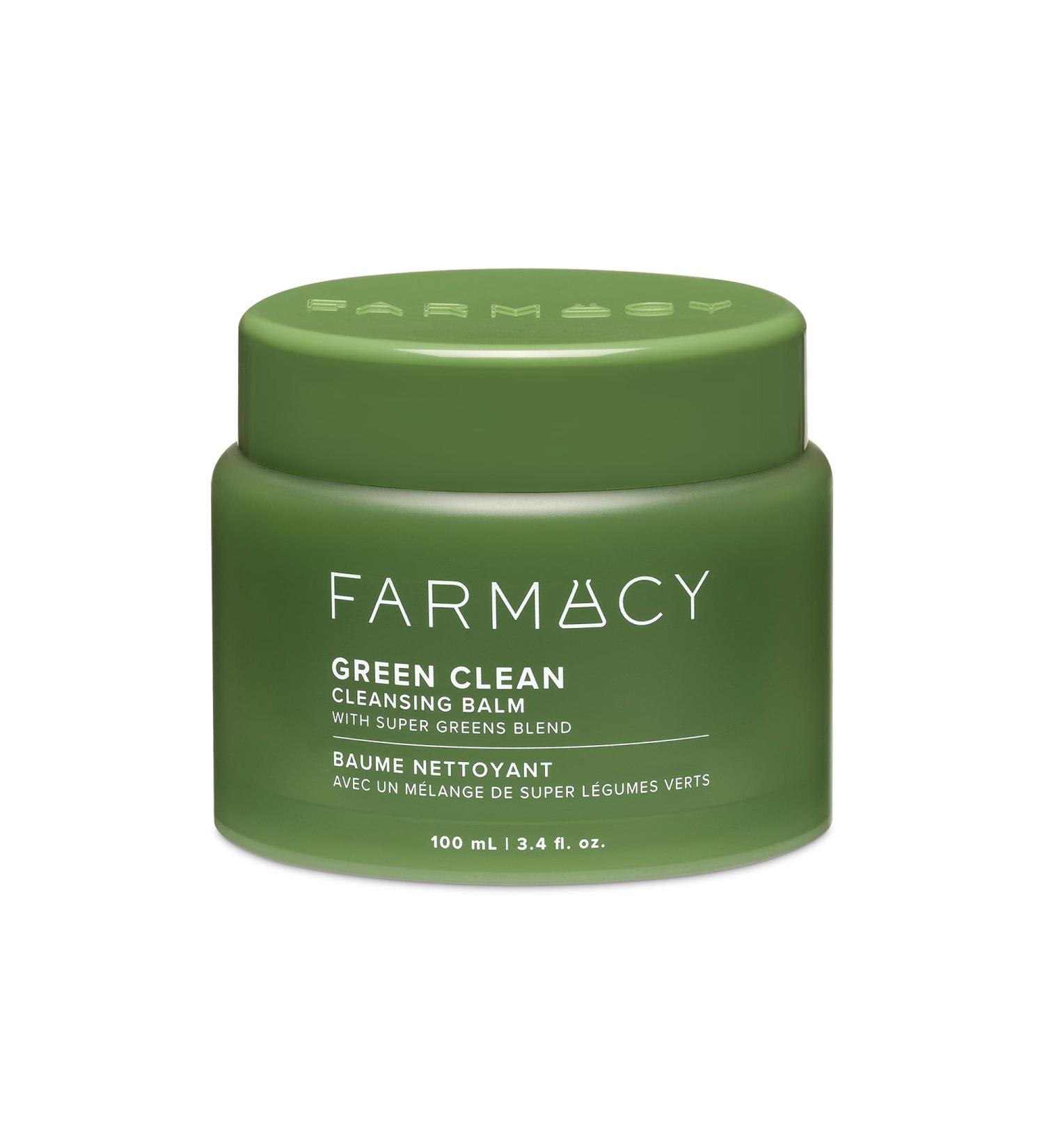 Farmacy Green Clean Baume d maquillant imperm able + nettoyant base d'huile Double nettoyant exfoliant doux Fond du baume la mousse laiteuse (100 ml) Nouvelle formule - Bergamote 100 ml (Lot de 1) - Buy Online on GoSupps.com