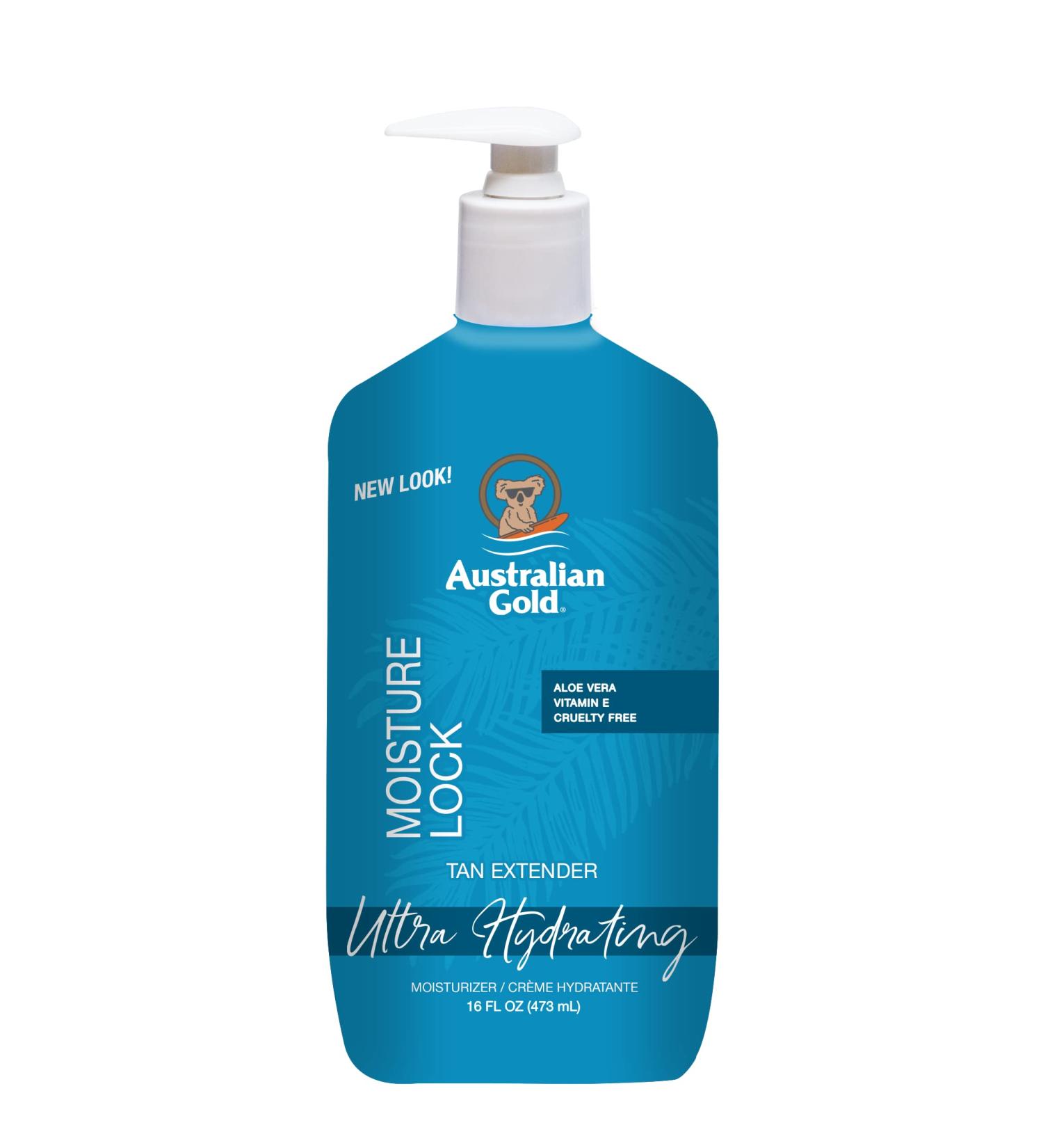 Australian Gold Moisturizer Lock Tan Extender Lotion with Vitamin E and Aloe Vera - 16 Fl Oz - Buy Online on GoSupps.com
