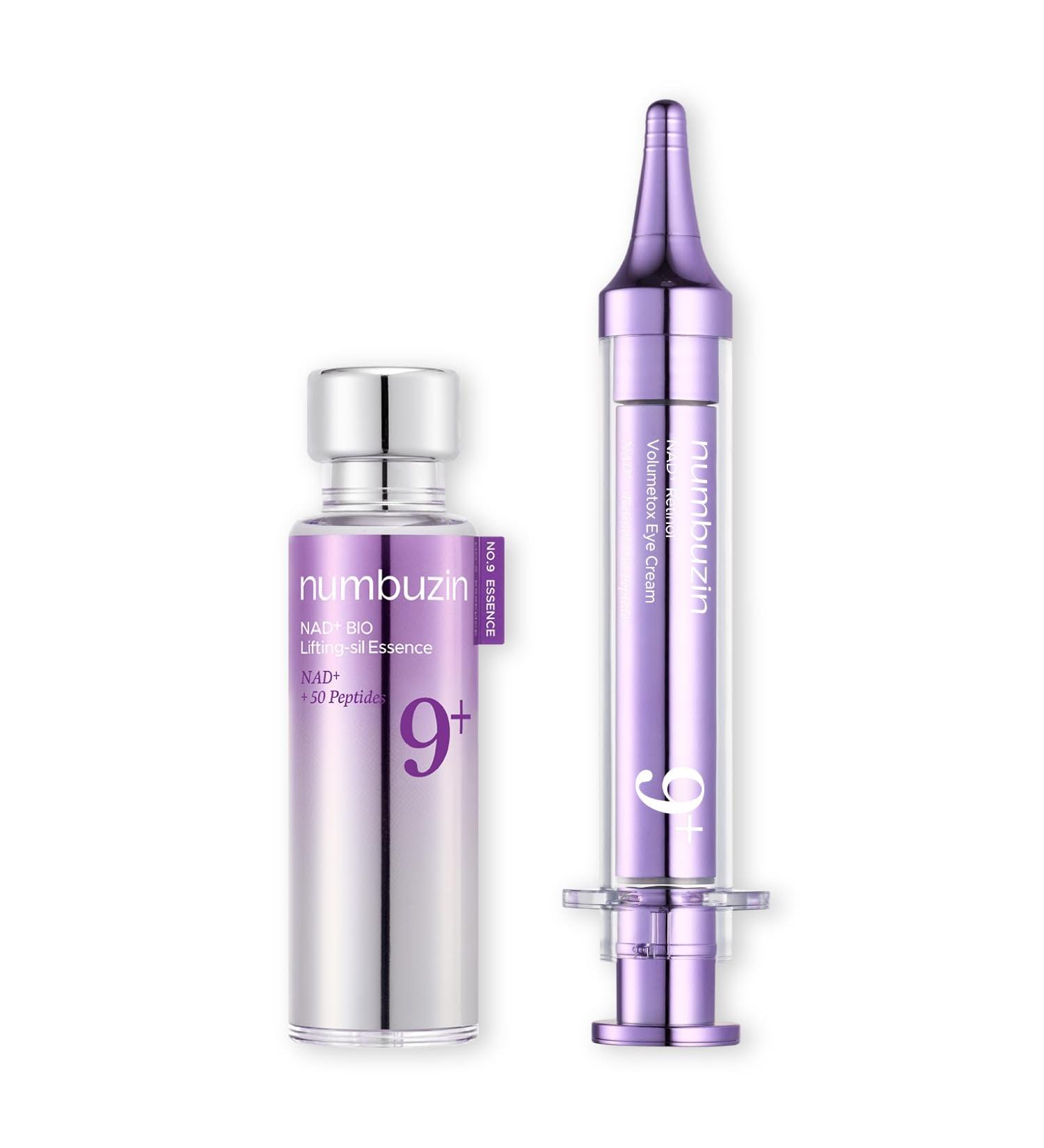 numbuzin No.9 NAD+ Lifting & Wrinkle Care Set | NAD+ BIO Lifting-sil Essence + Retinol Volumetox Eye Cream | Firming Reduce Wrinkles Fine Lines | Peptides | Serum for Sagging Aging Dull Skin - Buy Online on GoSupps.com
