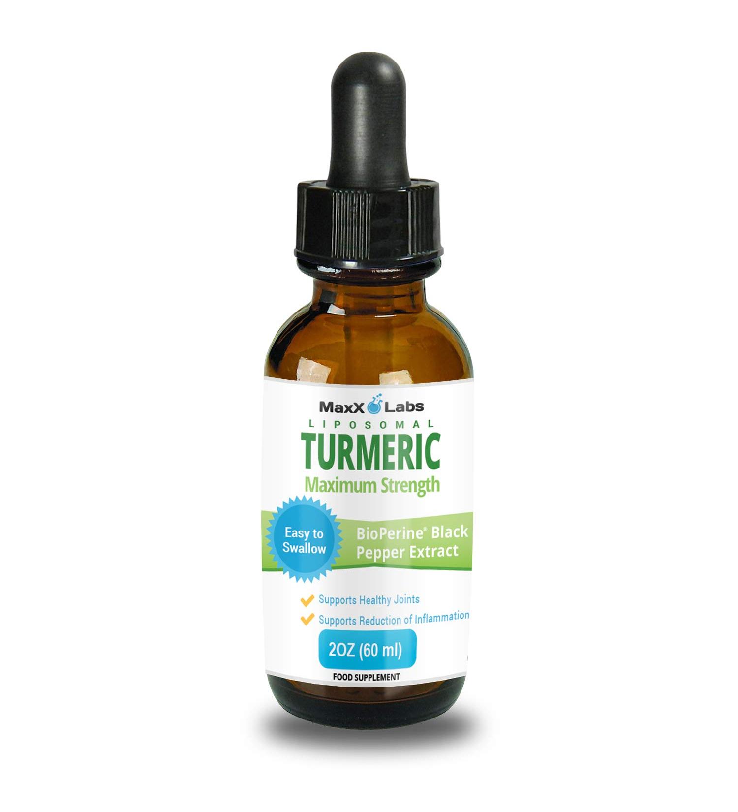 800mg Liquid Turmeric Curcumin with Black Pepper Extract - Antioxidant Blend with Bioperine - Non-GMO 2oz - Highest Potency Tumeric Supplement - Buy Online on GoSupps.com