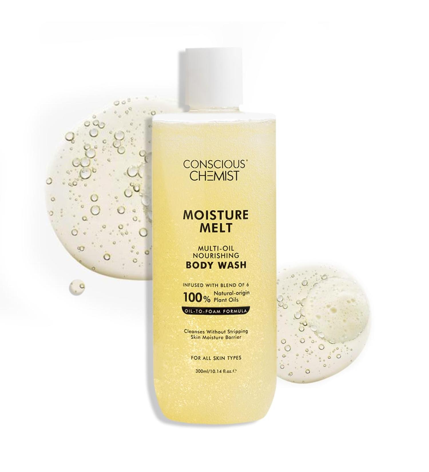 Conscious Chemist Multi-Oil Body Wash Shower Gel | 300ml | Moisturizing Body Wash for Men & Women | Hydrates Dry Skin Enhances Glow & Softness | Gentle Formula Suitable for All Skin Types - Buy Online on GoSupps.com