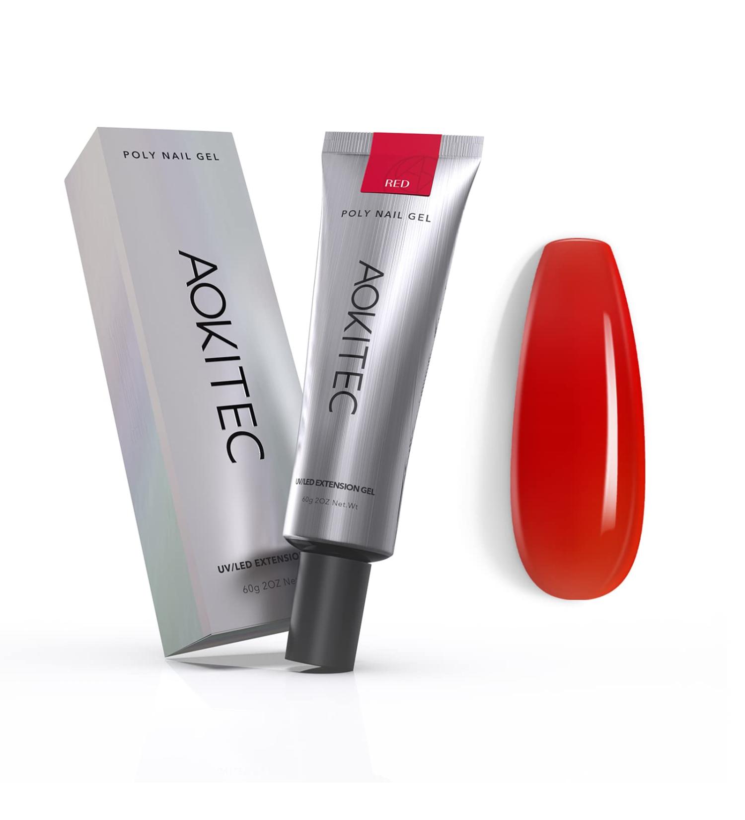 60ml Red Poly Extension Nail Gel - Quick Building UV Nail Gel for Salon & DIY Nail Art - Buy Online on GoSupps.com